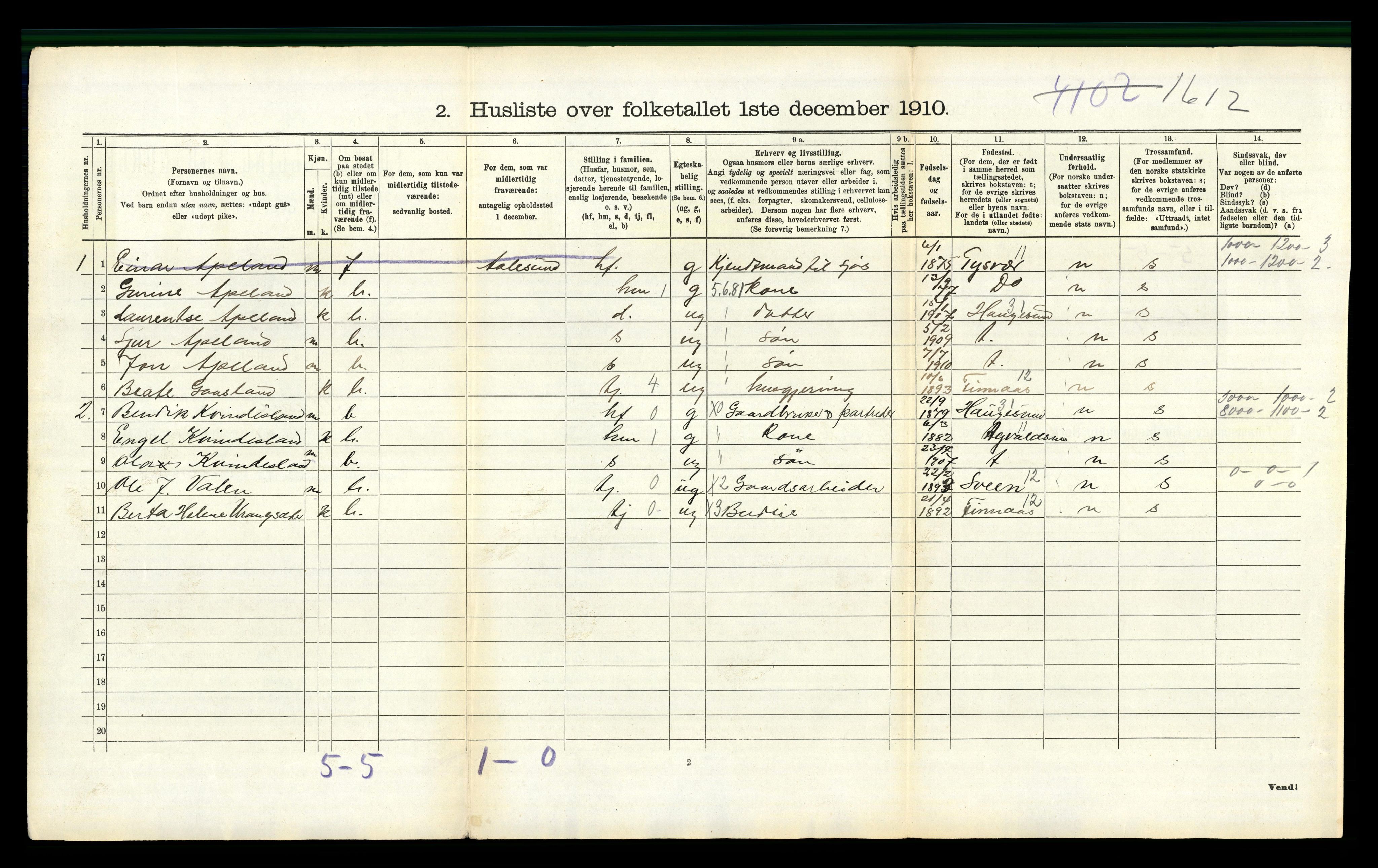 RA, 1910 census for Skåre, 1910, p. 1245