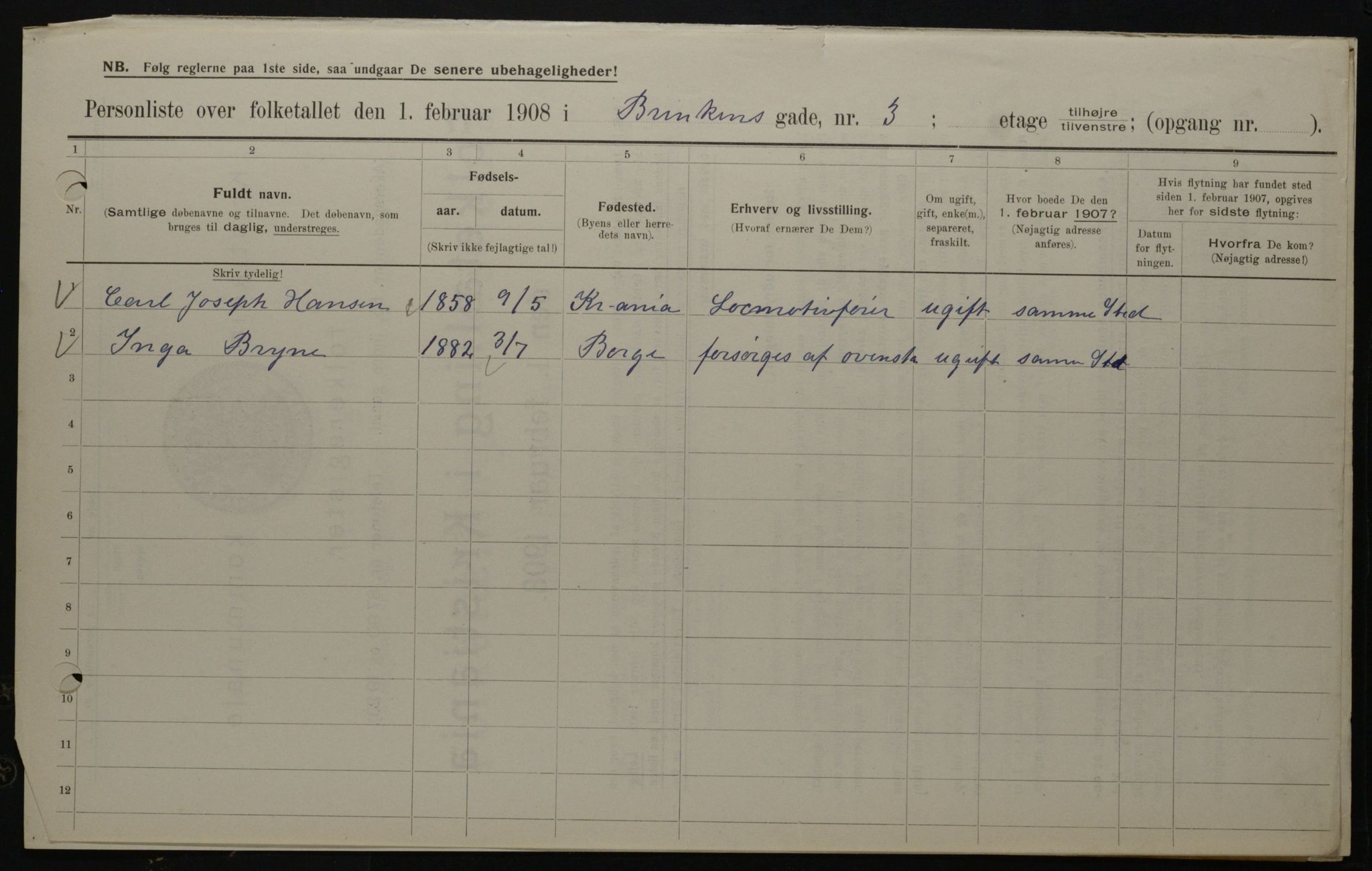 OBA, Municipal Census 1908 for Kristiania, 1908, p. 8363