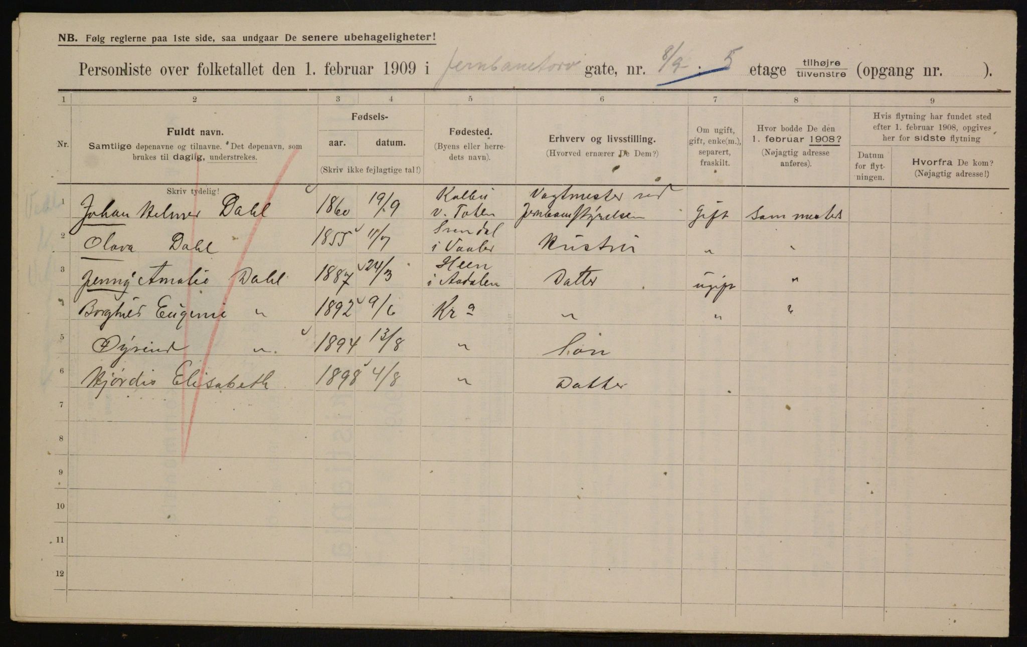 OBA, Municipal Census 1909 for Kristiania, 1909, p. 42883