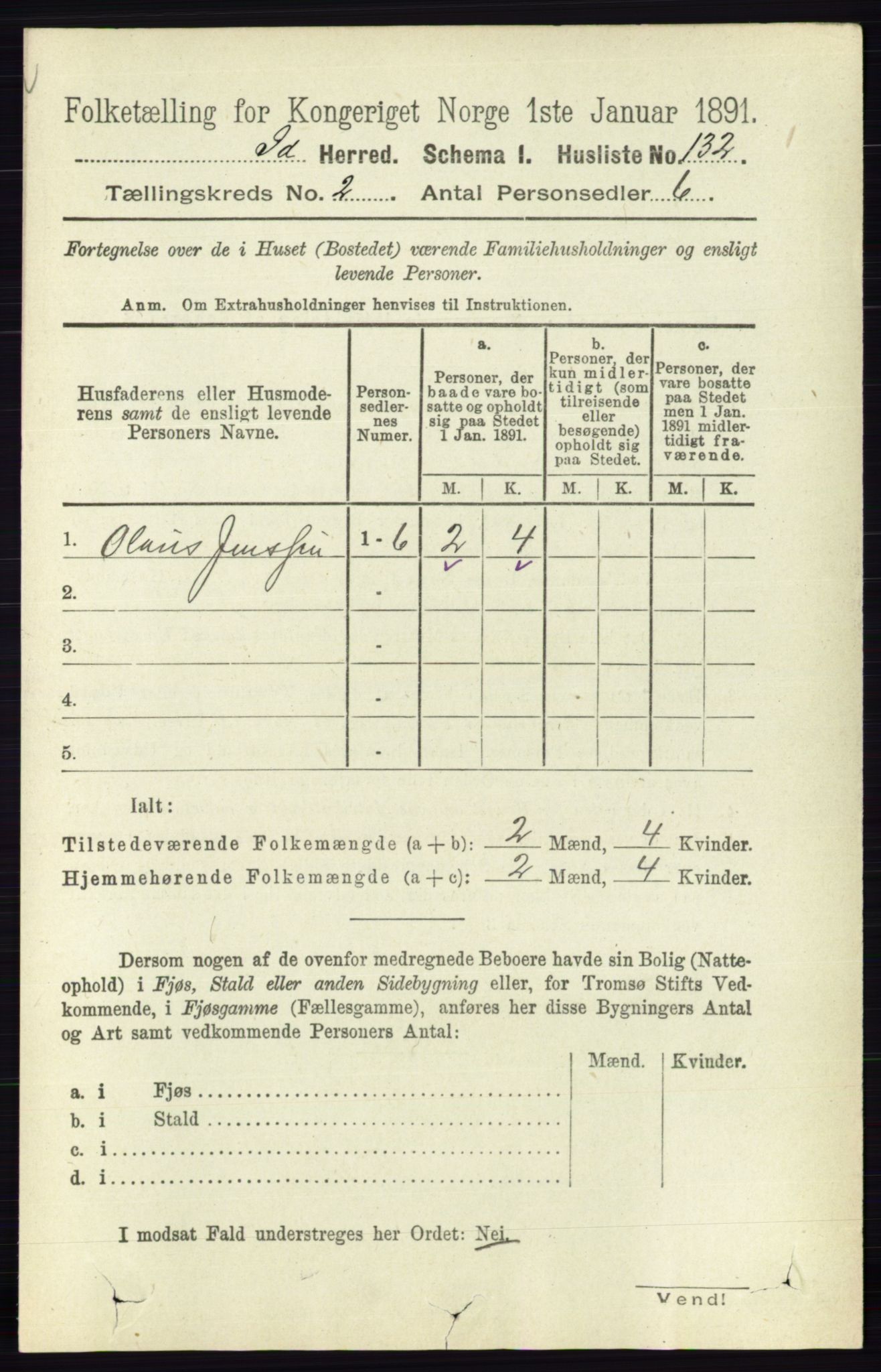 RA, 1891 census for 0117 Idd, 1891, p. 1172