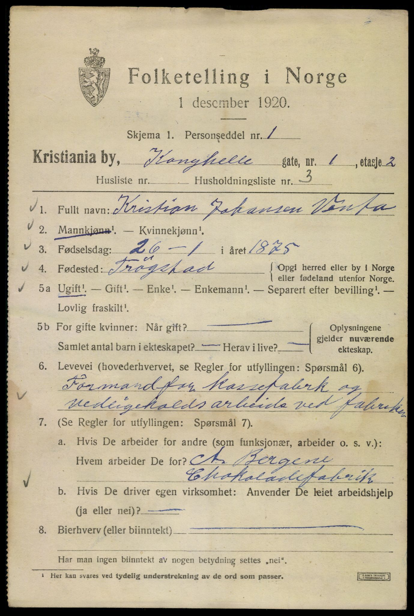 SAO, 1920 census for Kristiania, 1920, p. 346751