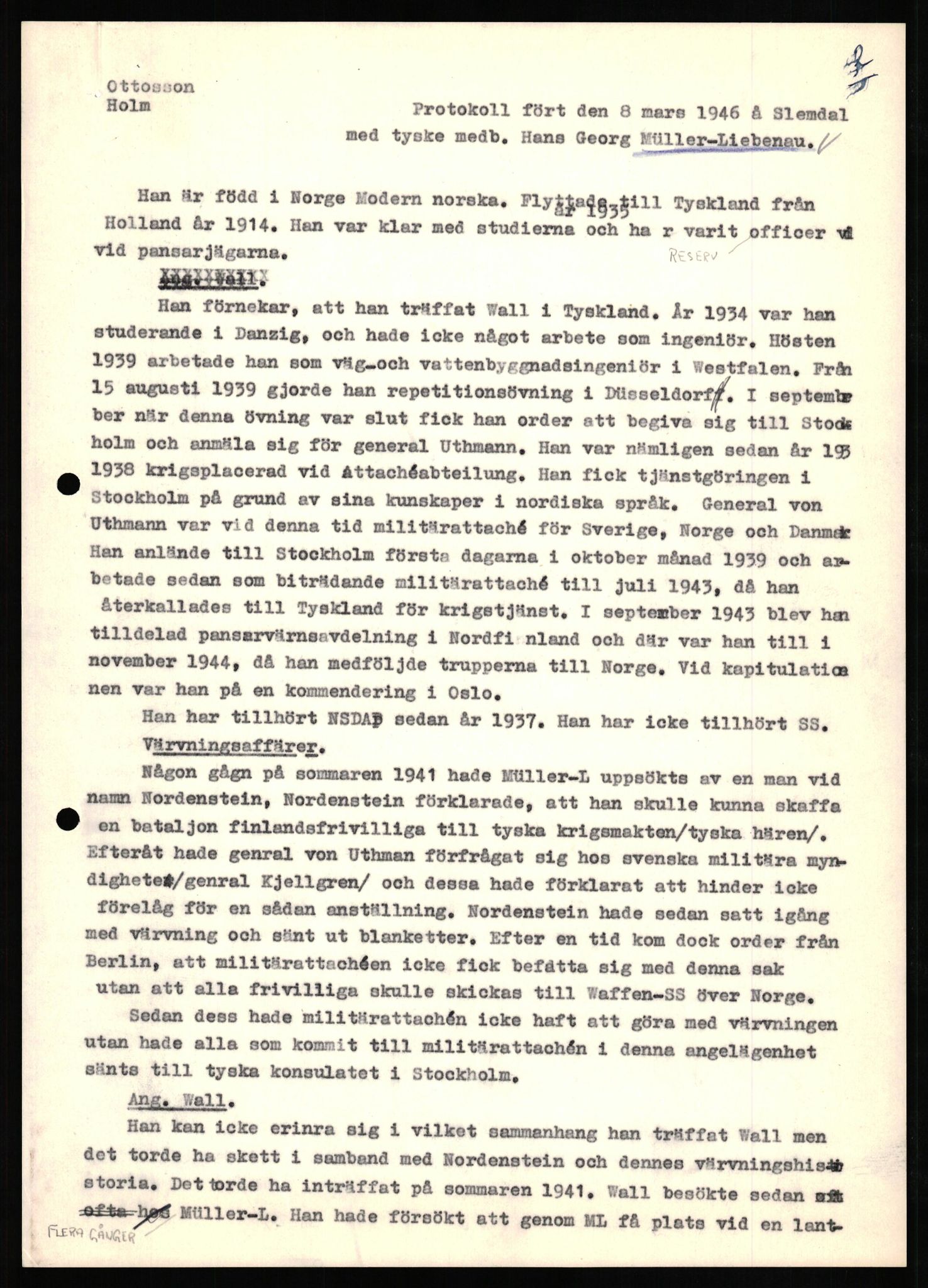 Forsvaret, Forsvarets overkommando II, AV/RA-RAFA-3915/D/Db/L0023: CI Questionaires. Tyske okkupasjonsstyrker i Norge. Tyskere., 1945-1946, p. 308