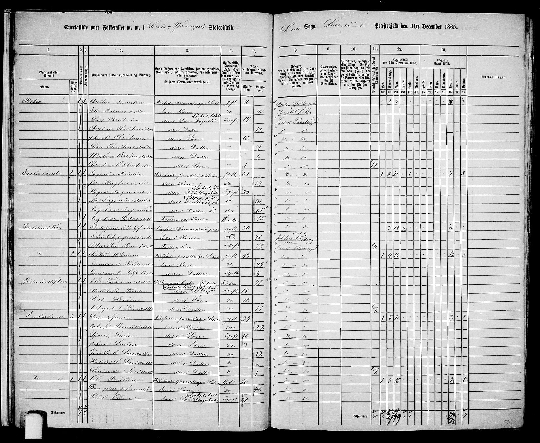 RA, 1865 census for Sveio, 1865, p. 17