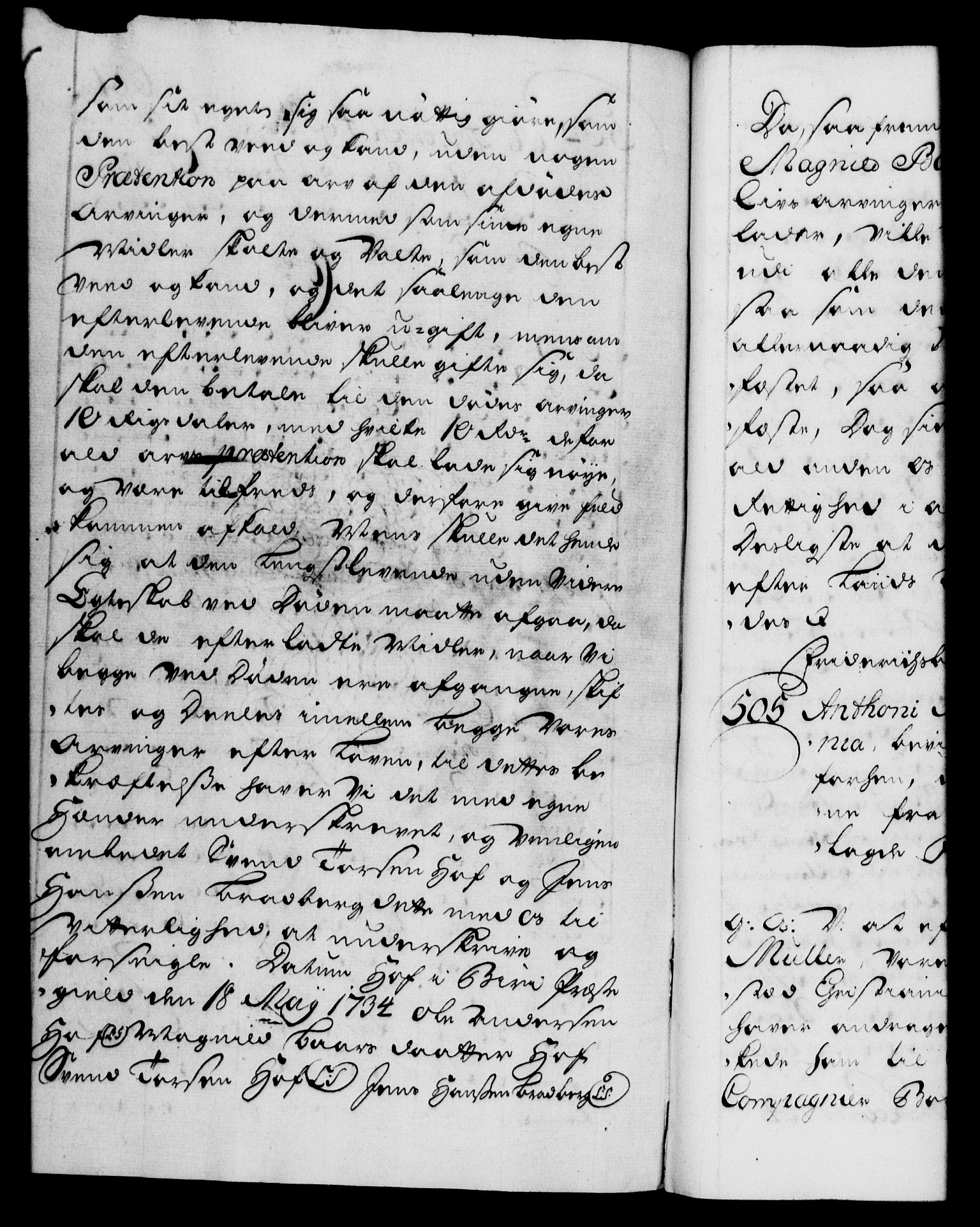 Danske Kanselli 1572-1799, AV/RA-EA-3023/F/Fc/Fca/Fcaa/L0028: Norske registre, 1733-1734, p. 681b