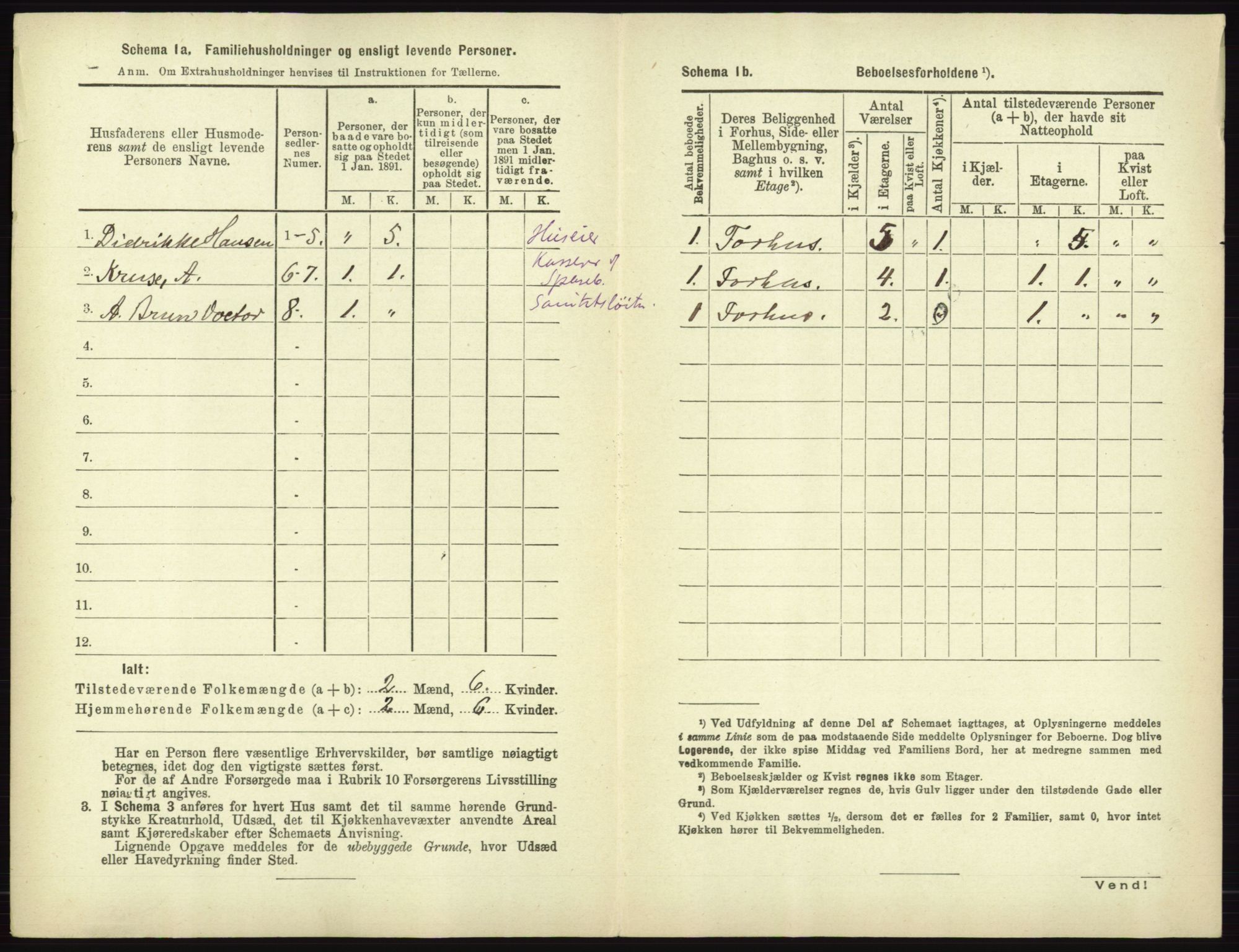 RA, 1891 census for 0101 Fredrikshald, 1891, p. 1033