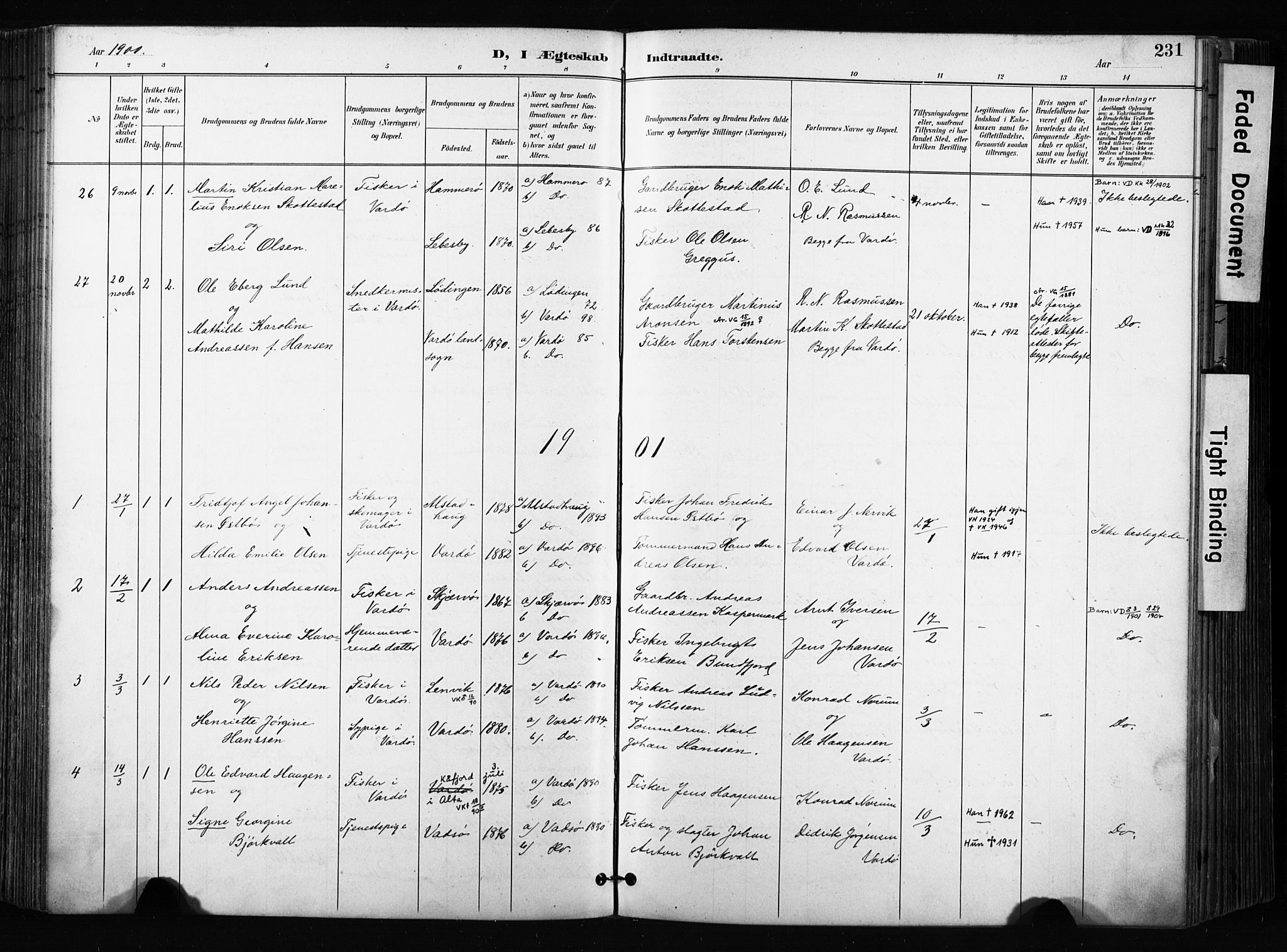 Vardø sokneprestkontor, SATØ/S-1332/H/Ha/L0010kirke: Parish register (official) no. 10, 1895-1907, p. 231
