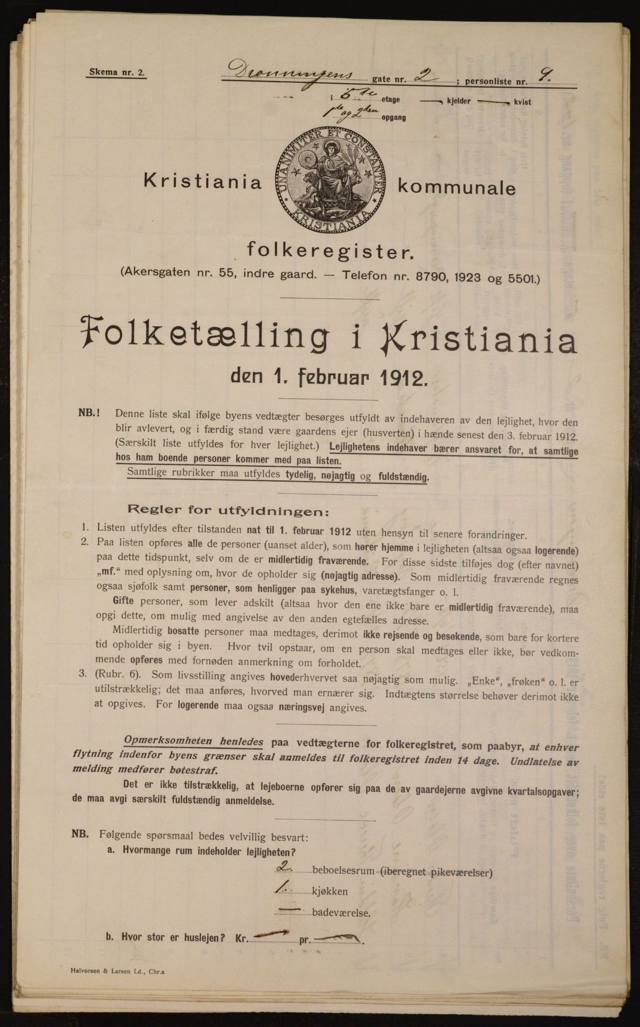 OBA, Municipal Census 1912 for Kristiania, 1912, p. 17117