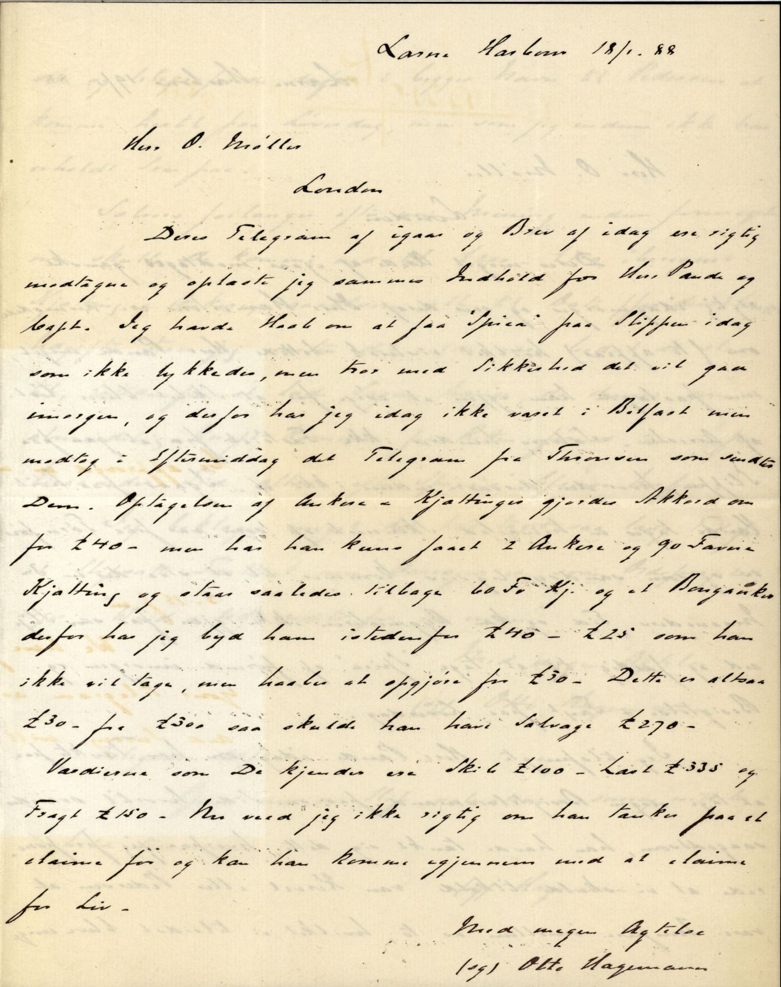 Pa 63 - Østlandske skibsassuranceforening, VEMU/A-1079/G/Ga/L0022/0010: Havaridokumenter / Salvator, Sleipner, Speed, Spica, Stjernen, 1888, p. 104