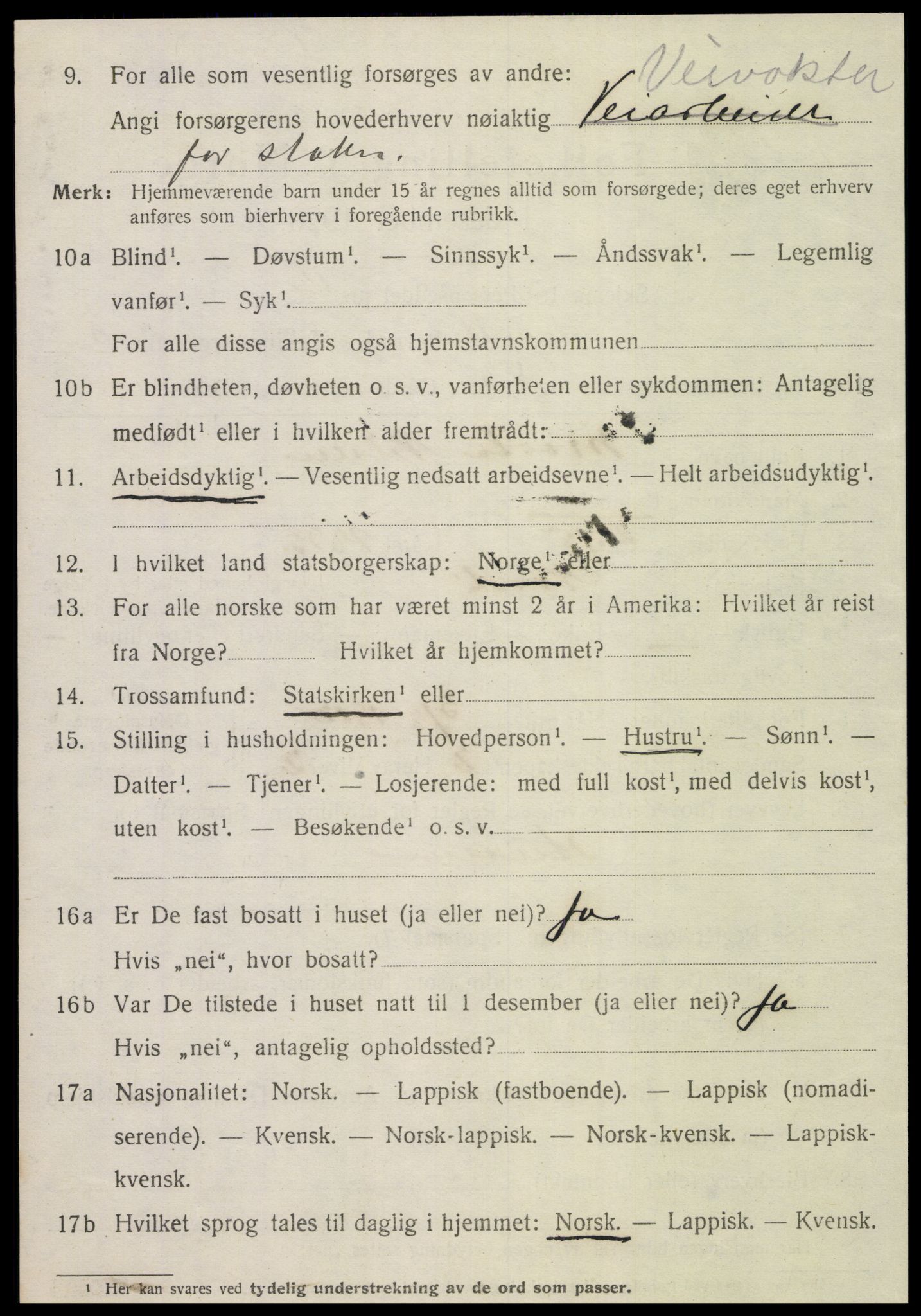 SAT, 1920 census for Nordli, 1920, p. 1832
