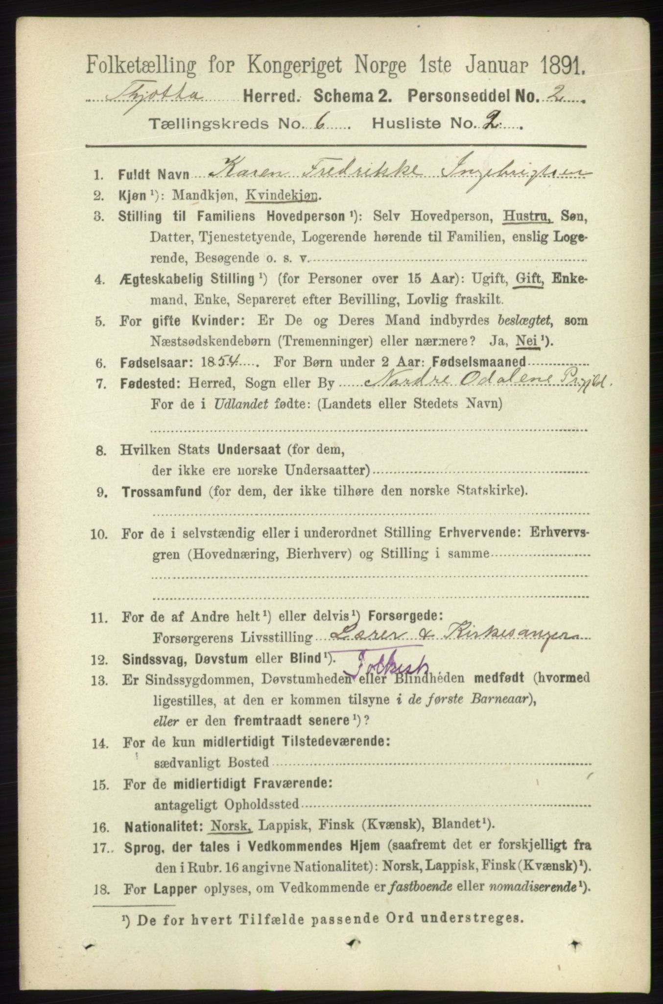 RA, 1891 census for 1817 Tjøtta, 1891, p. 2878