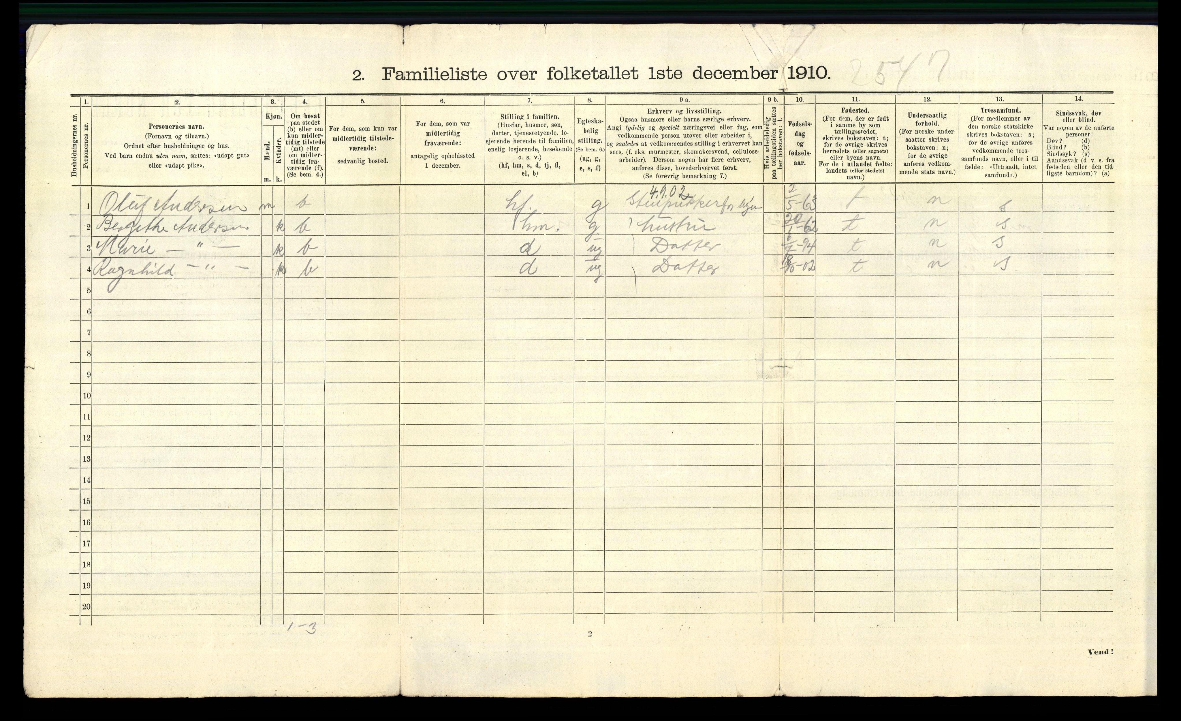 RA, 1910 census for Drammen, 1910, p. 3921