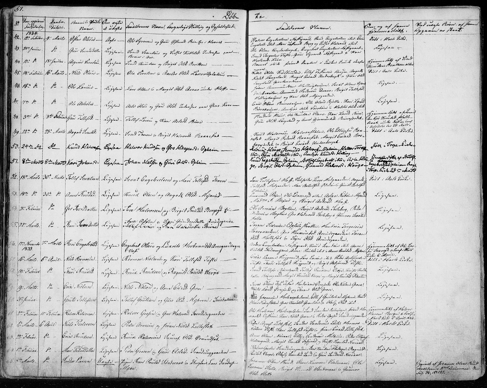 Ål kirkebøker, AV/SAKO-A-249/F/Fa/L0005: Parish register (official) no. I 5, 1825-1848, p. 57