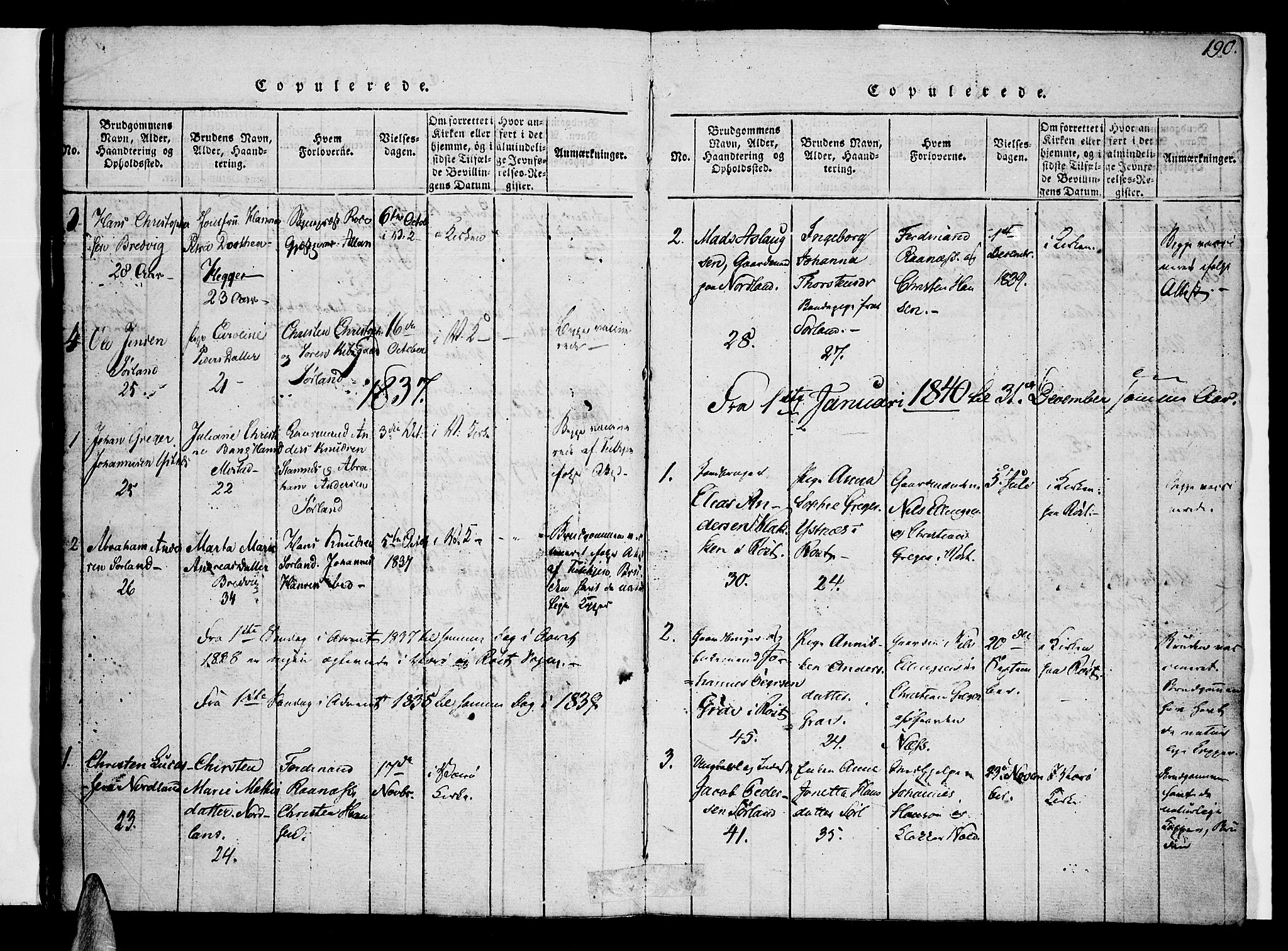Ministerialprotokoller, klokkerbøker og fødselsregistre - Nordland, AV/SAT-A-1459/807/L0120: Parish register (official) no. 807A03, 1821-1848, p. 190