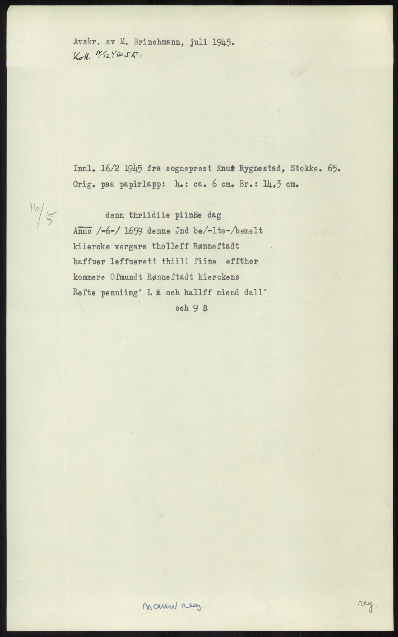 Samlinger til kildeutgivelse, Diplomavskriftsamlingen, AV/RA-EA-4053/H/Ha, p. 1621