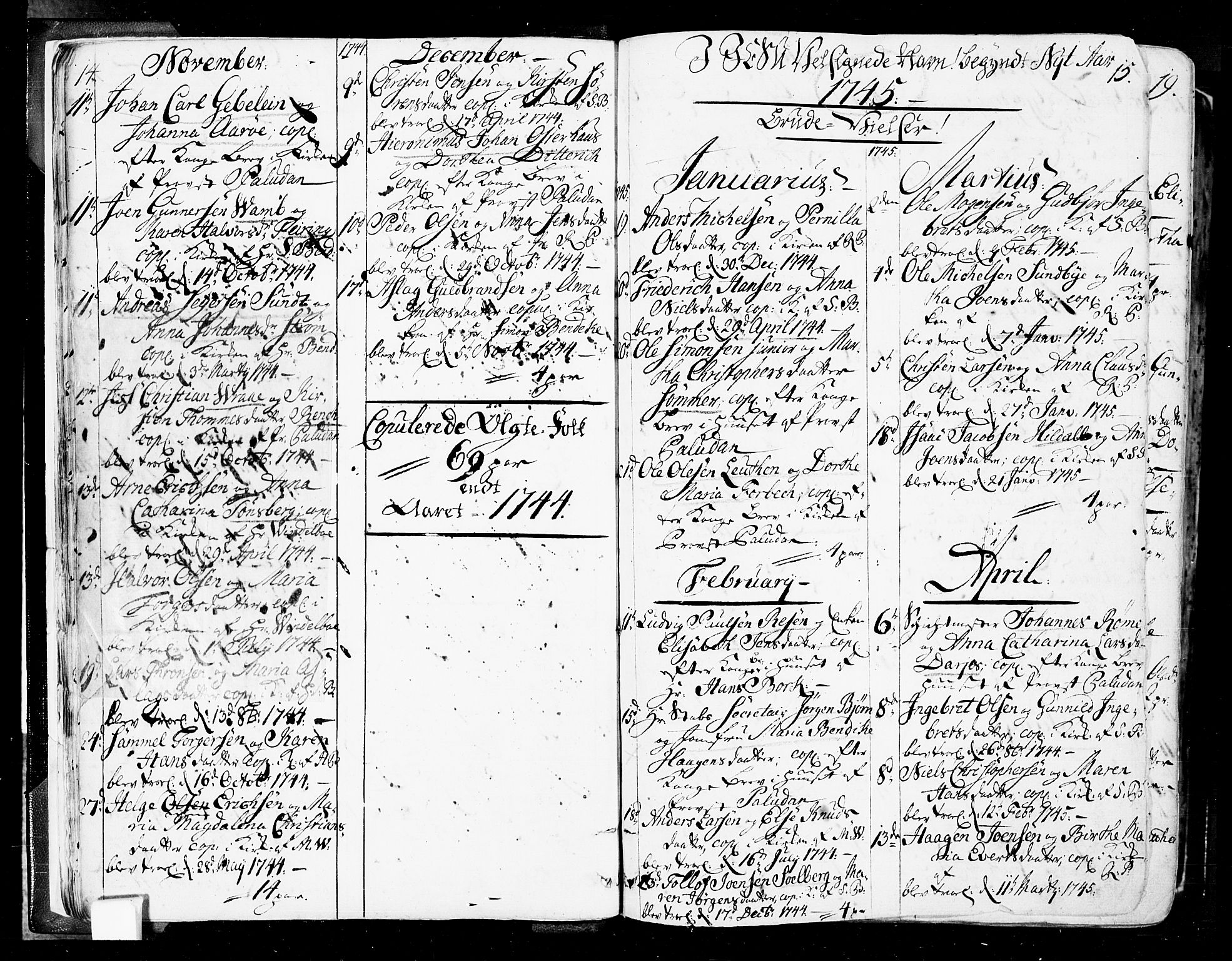 Oslo domkirke Kirkebøker, SAO/A-10752/F/Fa/L0004: Parish register (official) no. 4, 1743-1786, p. 14-15