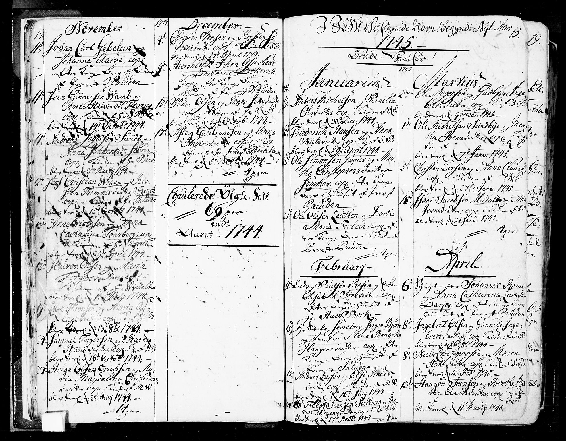 Oslo domkirke Kirkebøker, AV/SAO-A-10752/F/Fa/L0004: Parish register (official) no. 4, 1743-1786, p. 14-15