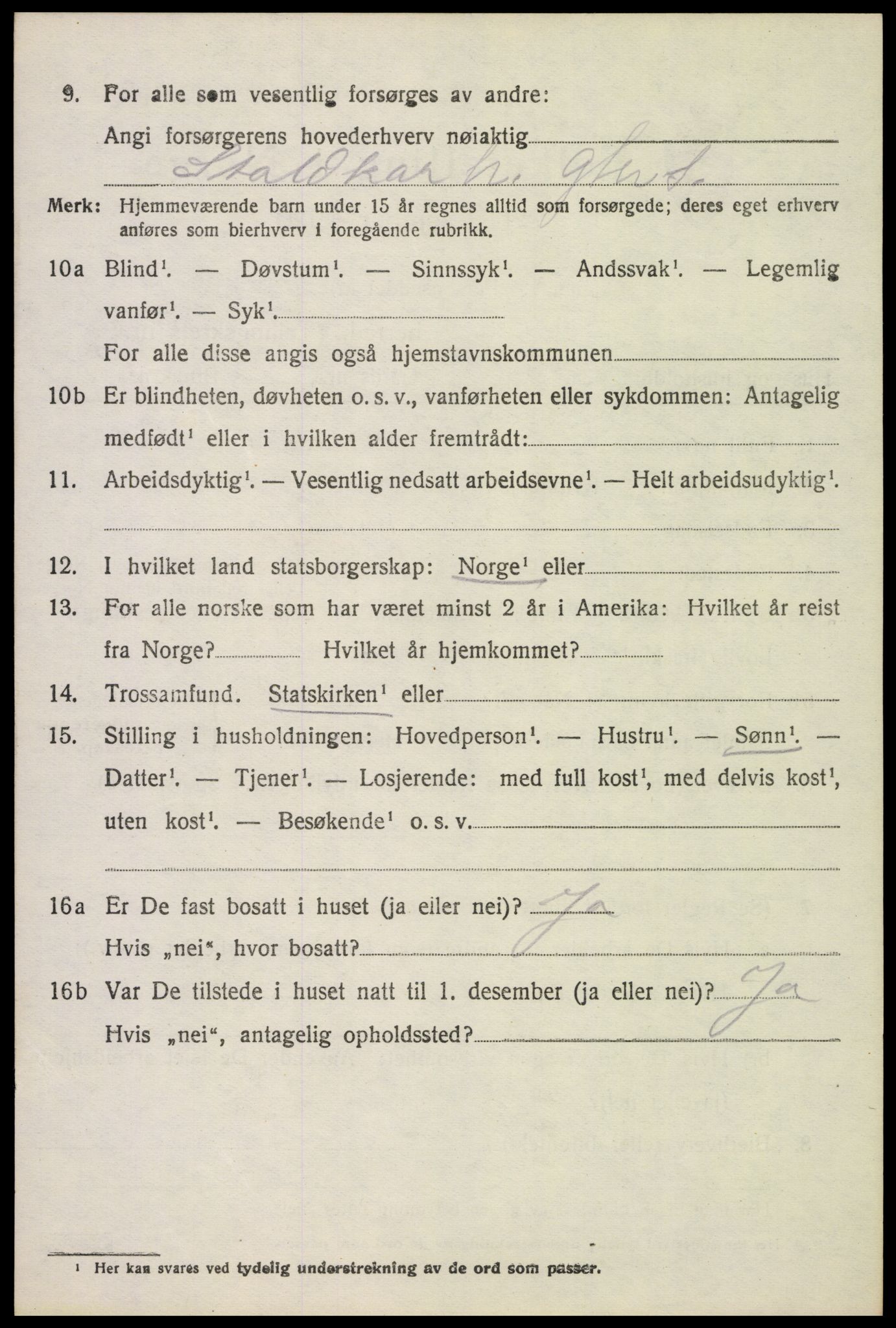 SAH, 1920 census for Stange, 1920, p. 8896