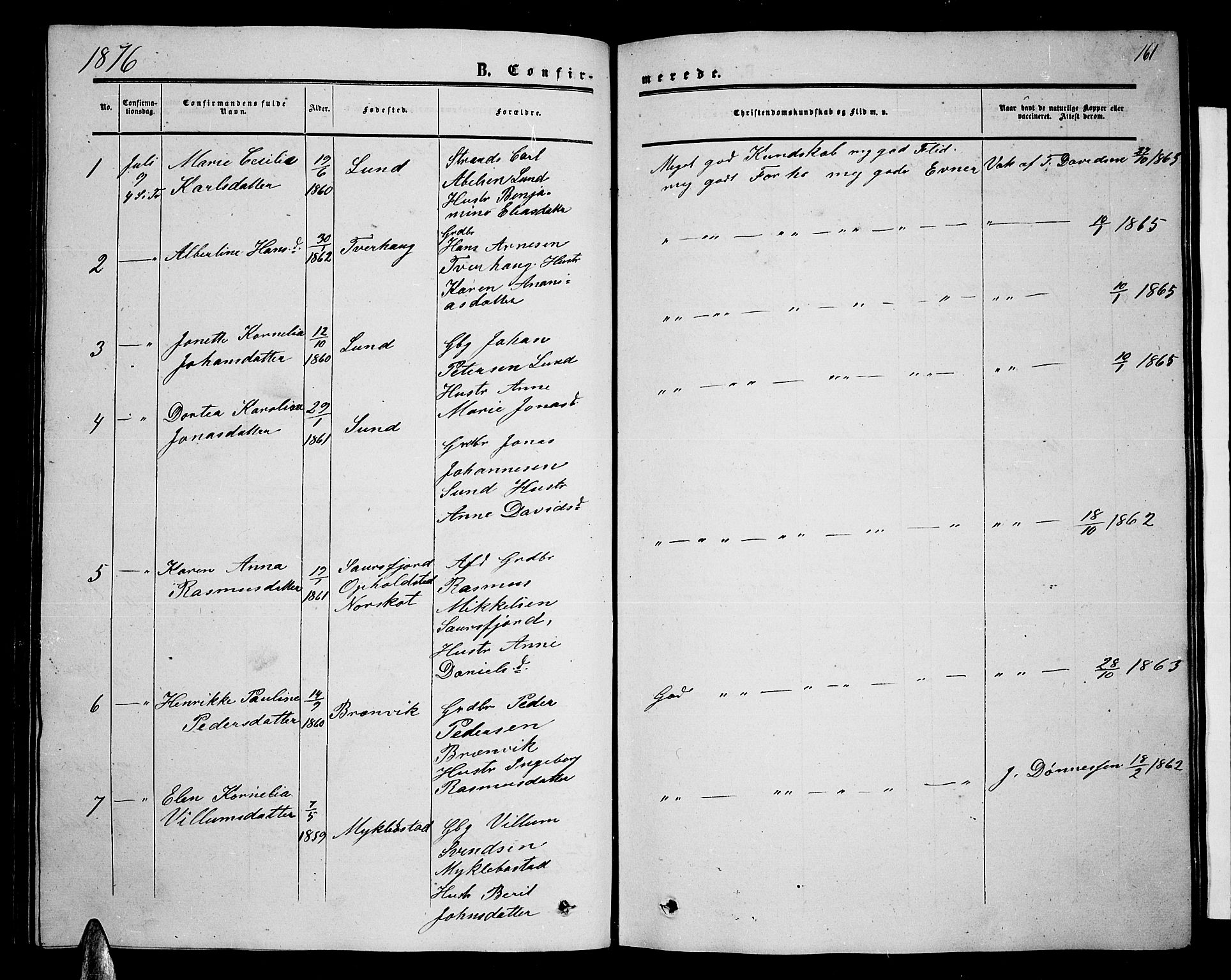 Ministerialprotokoller, klokkerbøker og fødselsregistre - Nordland, SAT/A-1459/857/L0827: Parish register (copy) no. 857C02, 1852-1879, p. 161