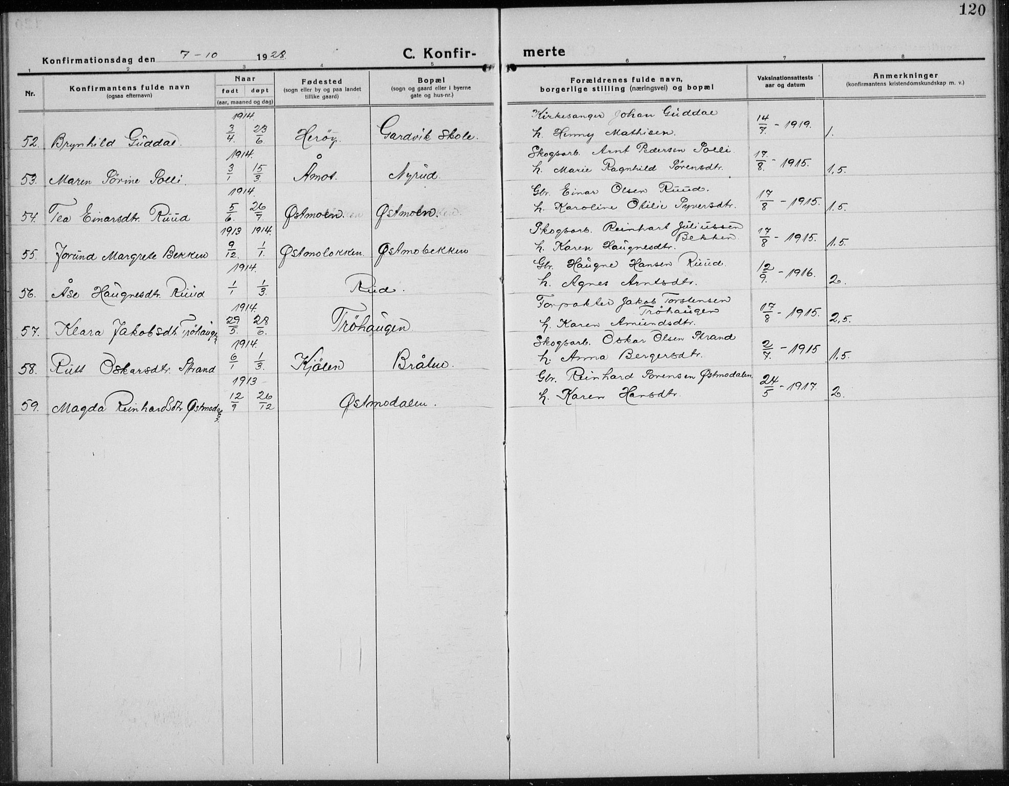 Nord-Odal prestekontor, AV/SAH-PREST-032/H/Ha/Hab/L0004: Parish register (copy) no. 4, 1921-1936, p. 120