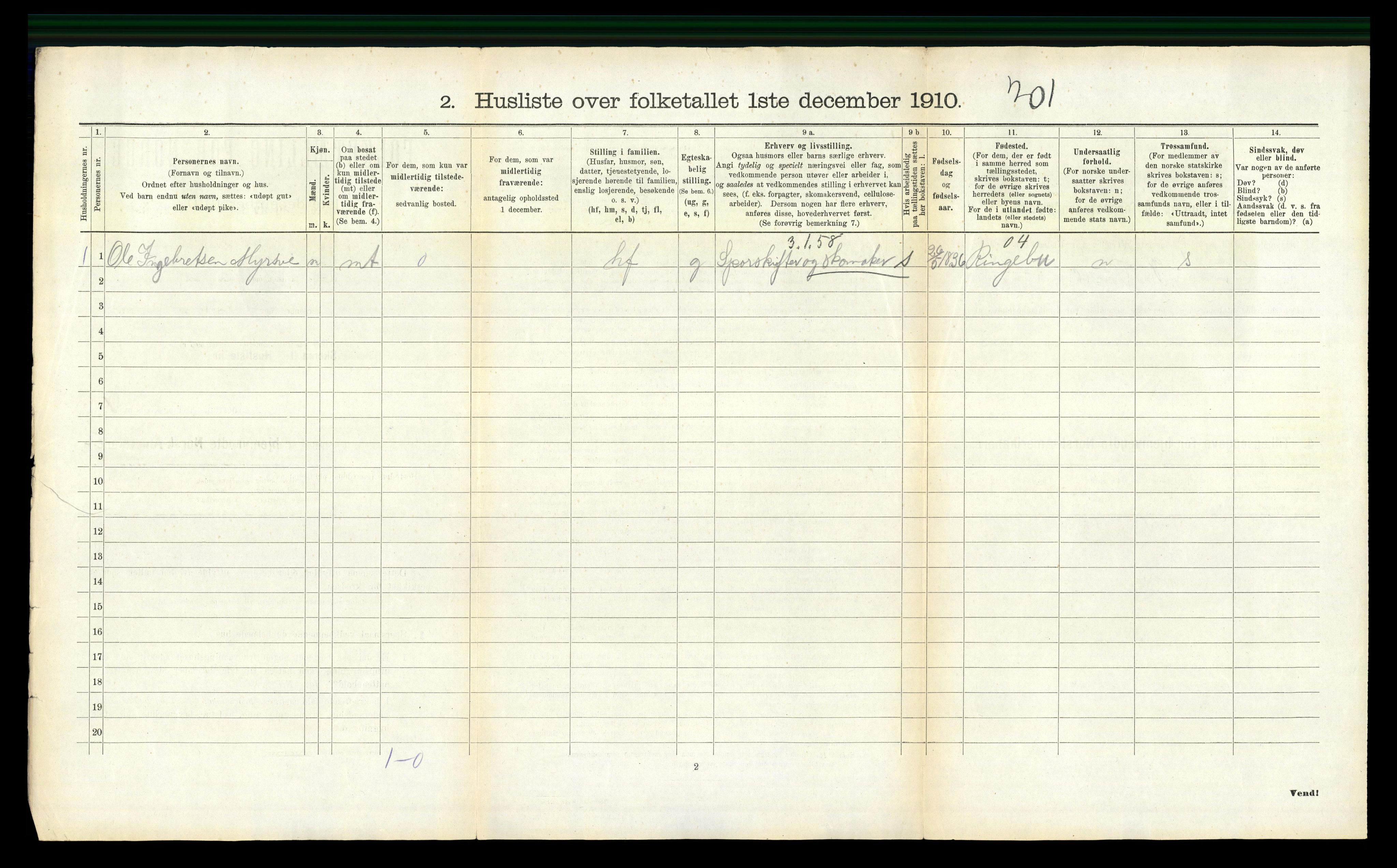 RA, 1910 census for Hedrum, 1910, p. 107