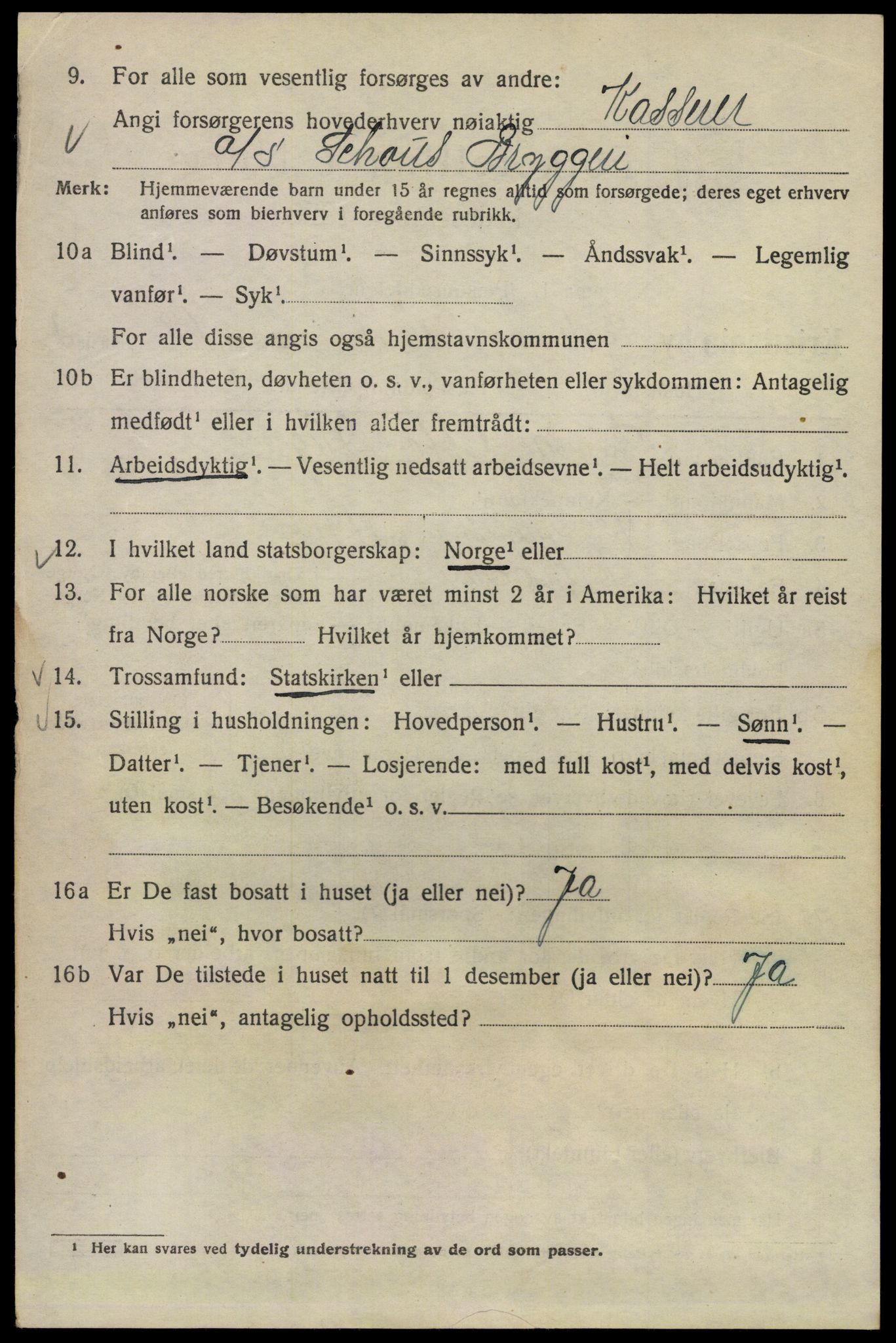 SAO, 1920 census for Kristiania, 1920, p. 250126