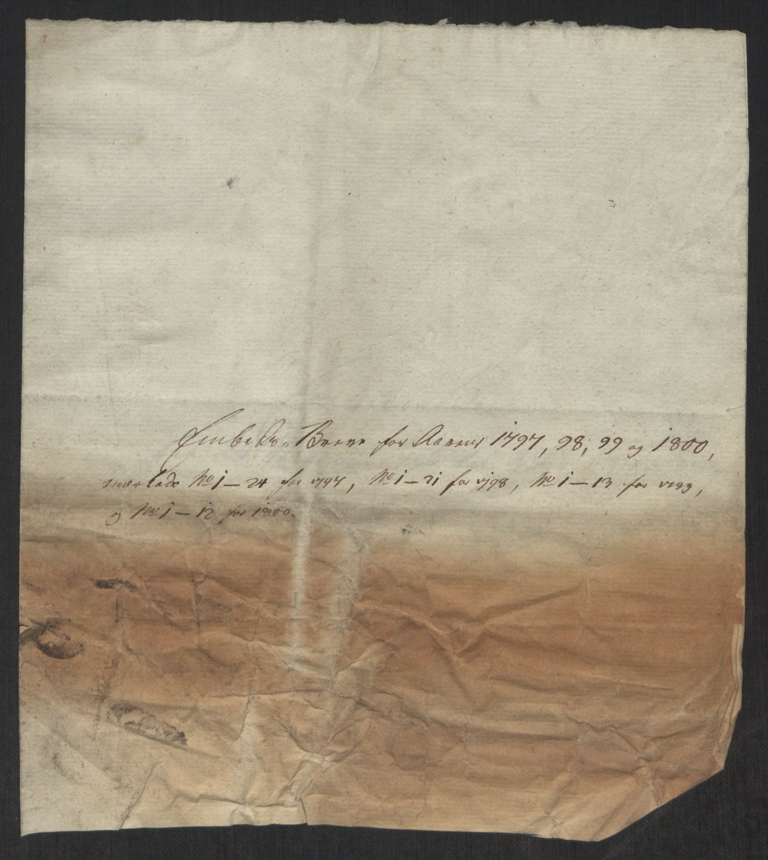 Rentekammeret inntil 1814, Realistisk ordnet avdeling, RA/EA-4070/Oa/L0008: [Y6]: Embetsbrev til myntmesteren på Kongsberg (1797-1806 og 1808-1813), 1797-1813, p. 1
