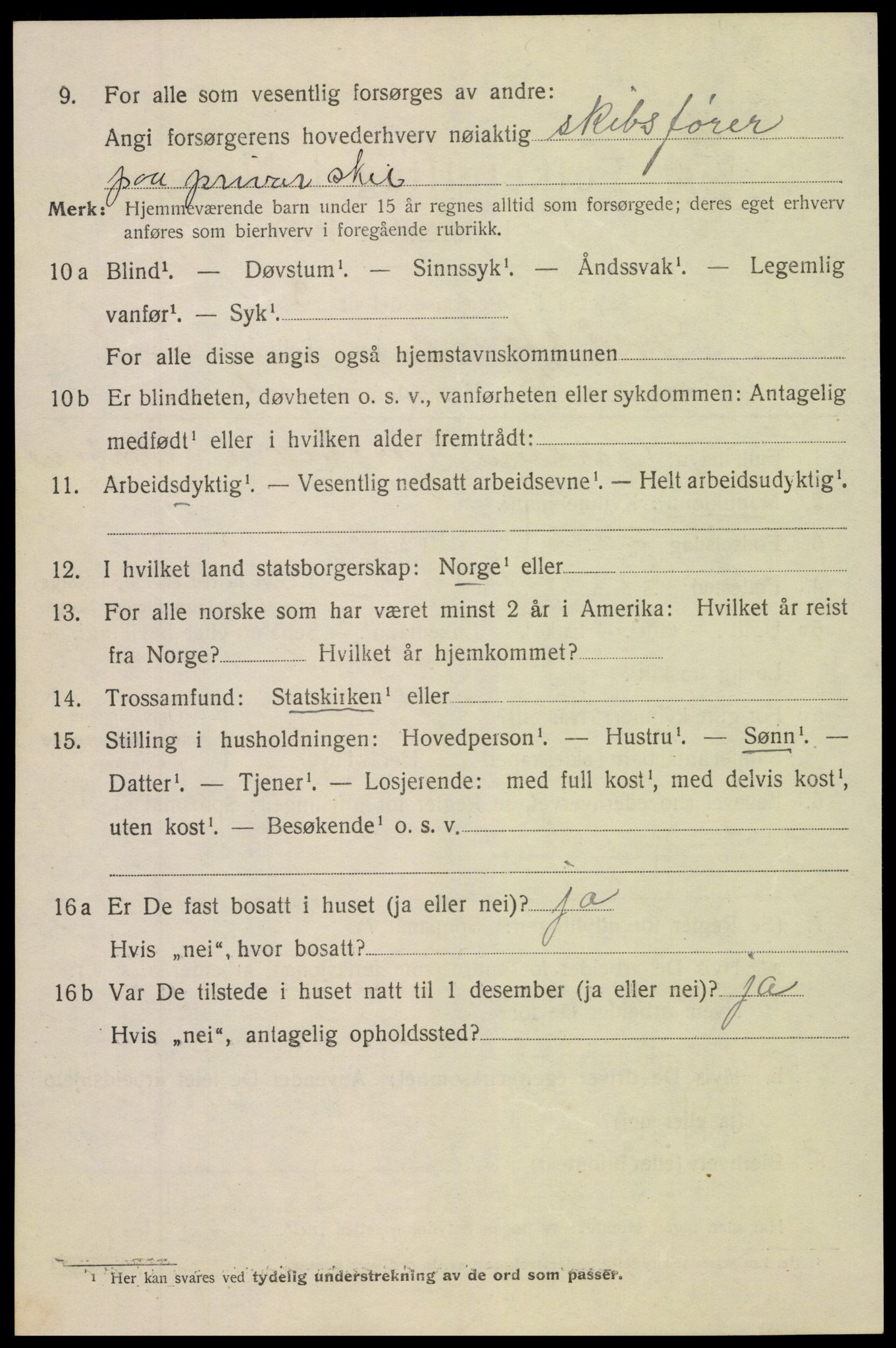 SAK, 1920 census for Tvedestrand, 1920, p. 1710