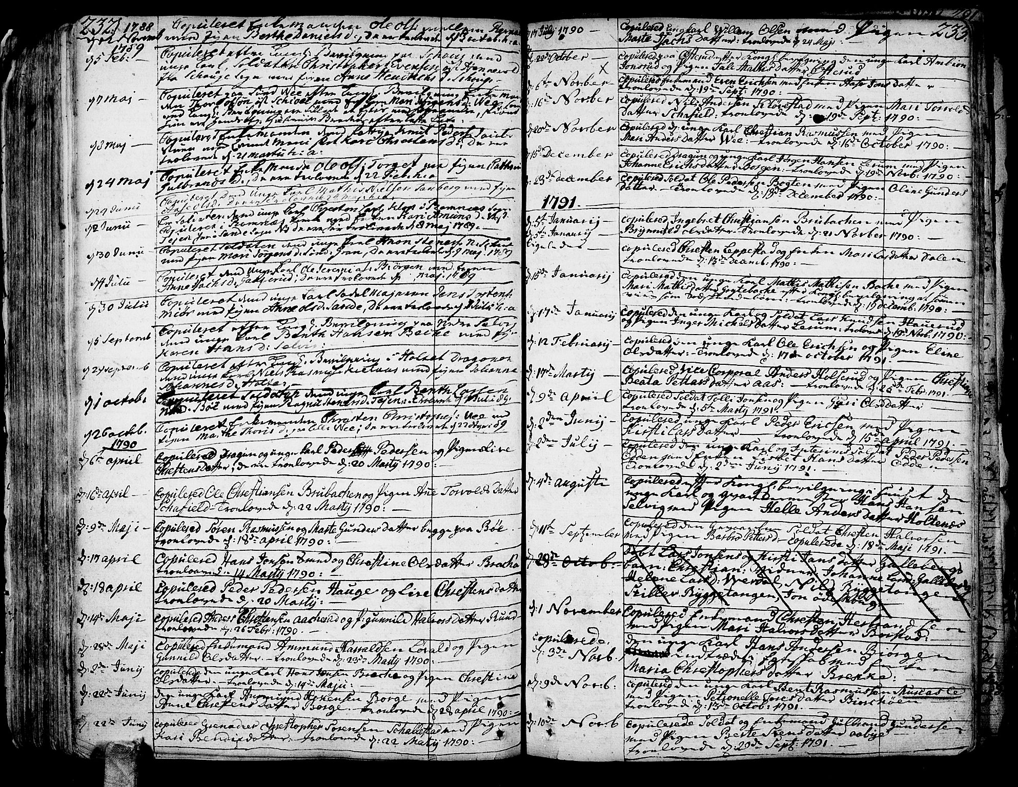 Sande Kirkebøker, AV/SAKO-A-53/F/Fa/L0001: Parish register (official) no. 1, 1753-1803, p. 232-233