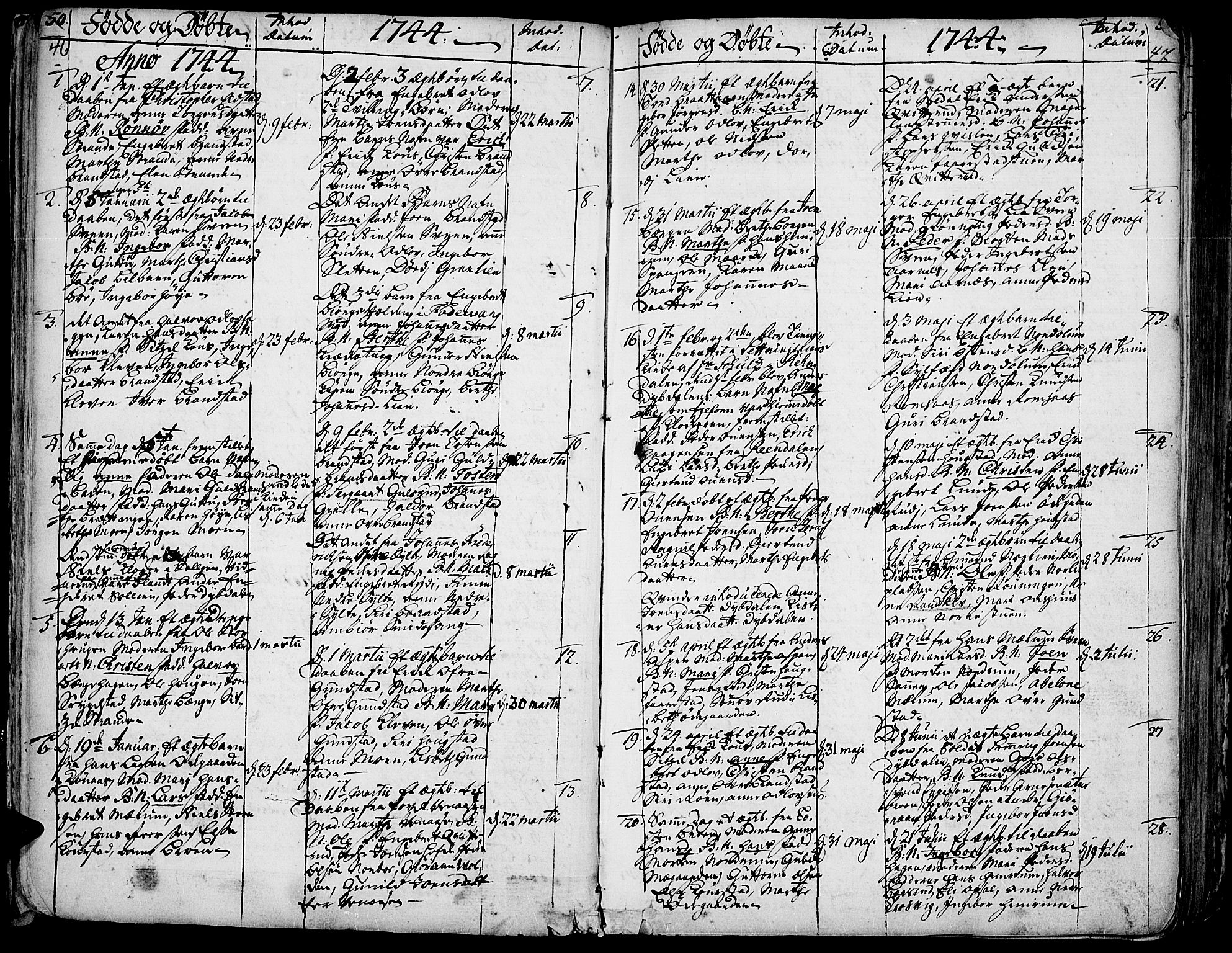 Ringebu prestekontor, SAH/PREST-082/H/Ha/Haa/L0002: Parish register (official) no. 2, 1734-1780, p. 46-47