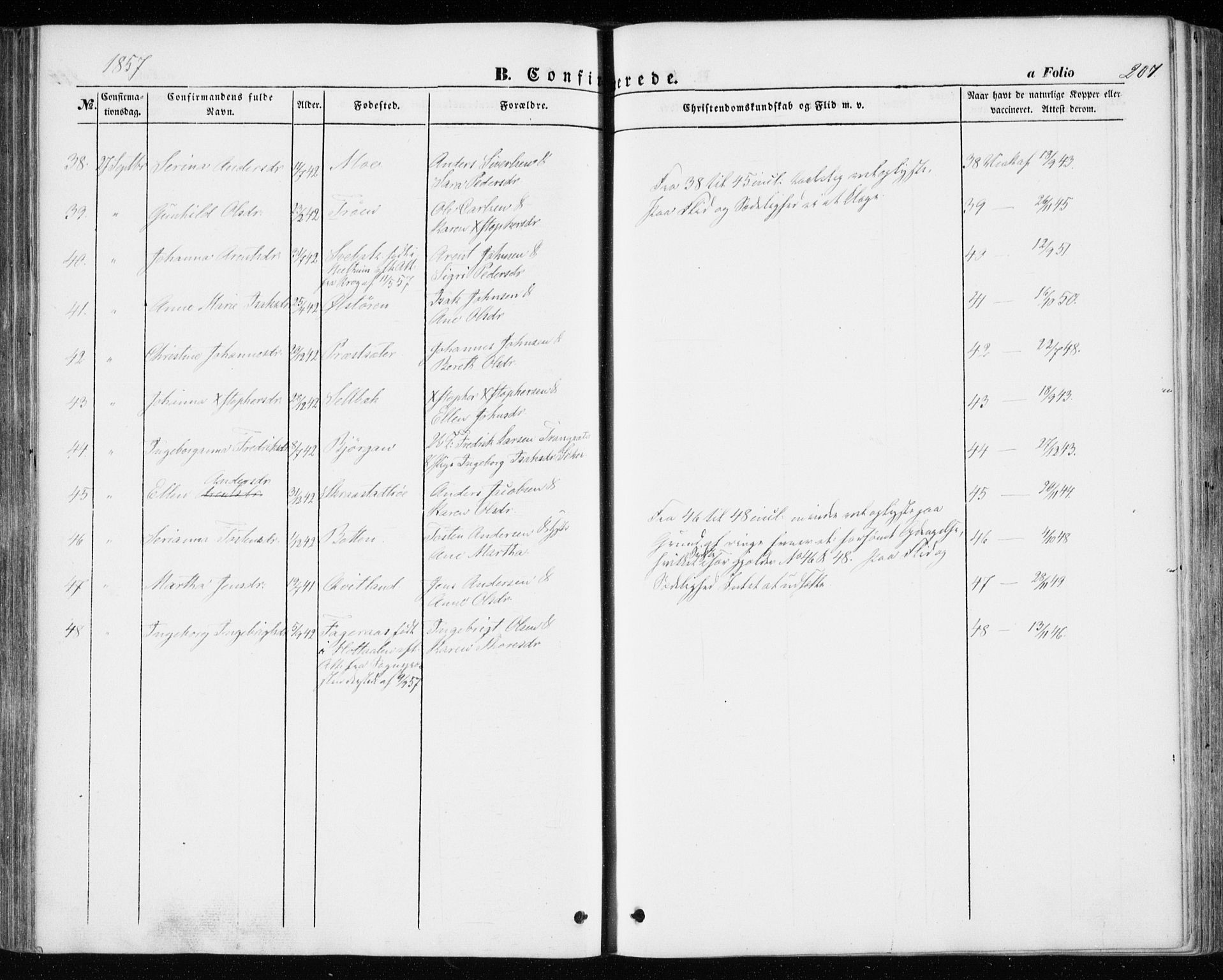 Ministerialprotokoller, klokkerbøker og fødselsregistre - Sør-Trøndelag, AV/SAT-A-1456/646/L0611: Parish register (official) no. 646A09, 1848-1857, p. 207