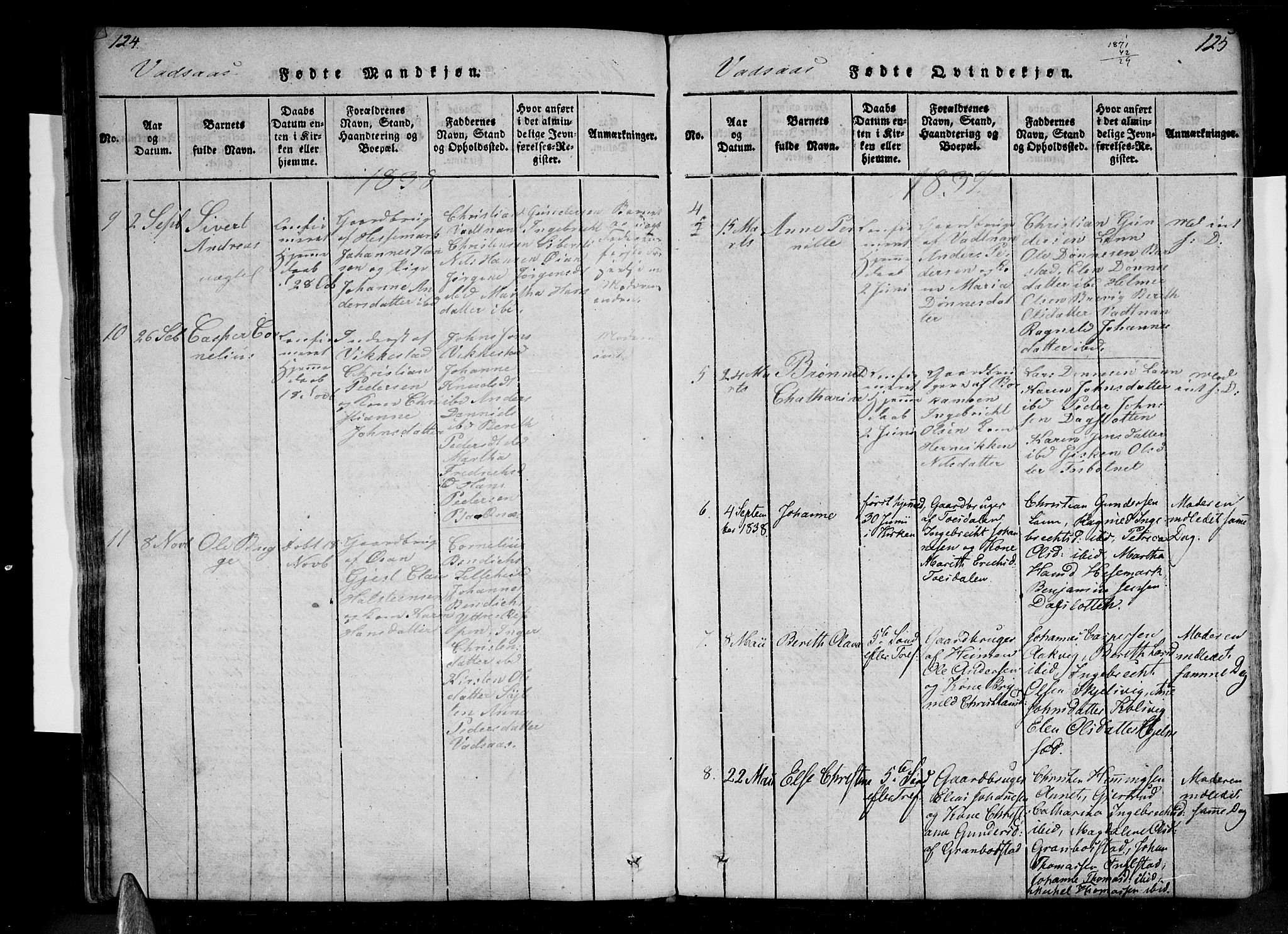 Ministerialprotokoller, klokkerbøker og fødselsregistre - Nordland, AV/SAT-A-1459/810/L0142: Parish register (official) no. 810A06 /1, 1819-1841, p. 124-125