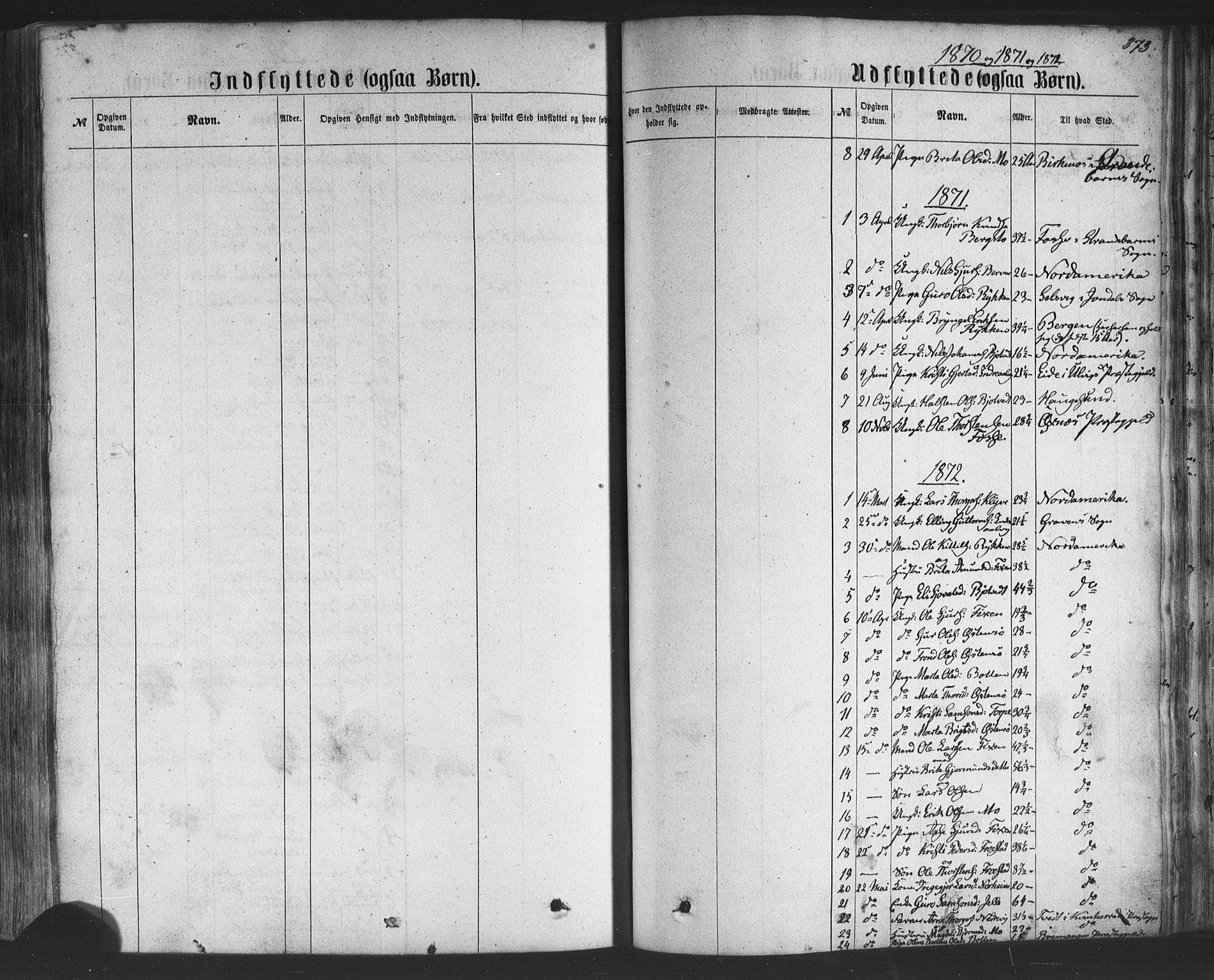 Kvam sokneprestembete, SAB/A-76201/H/Haa: Parish register (official) no. A 9, 1864-1879, p. 373