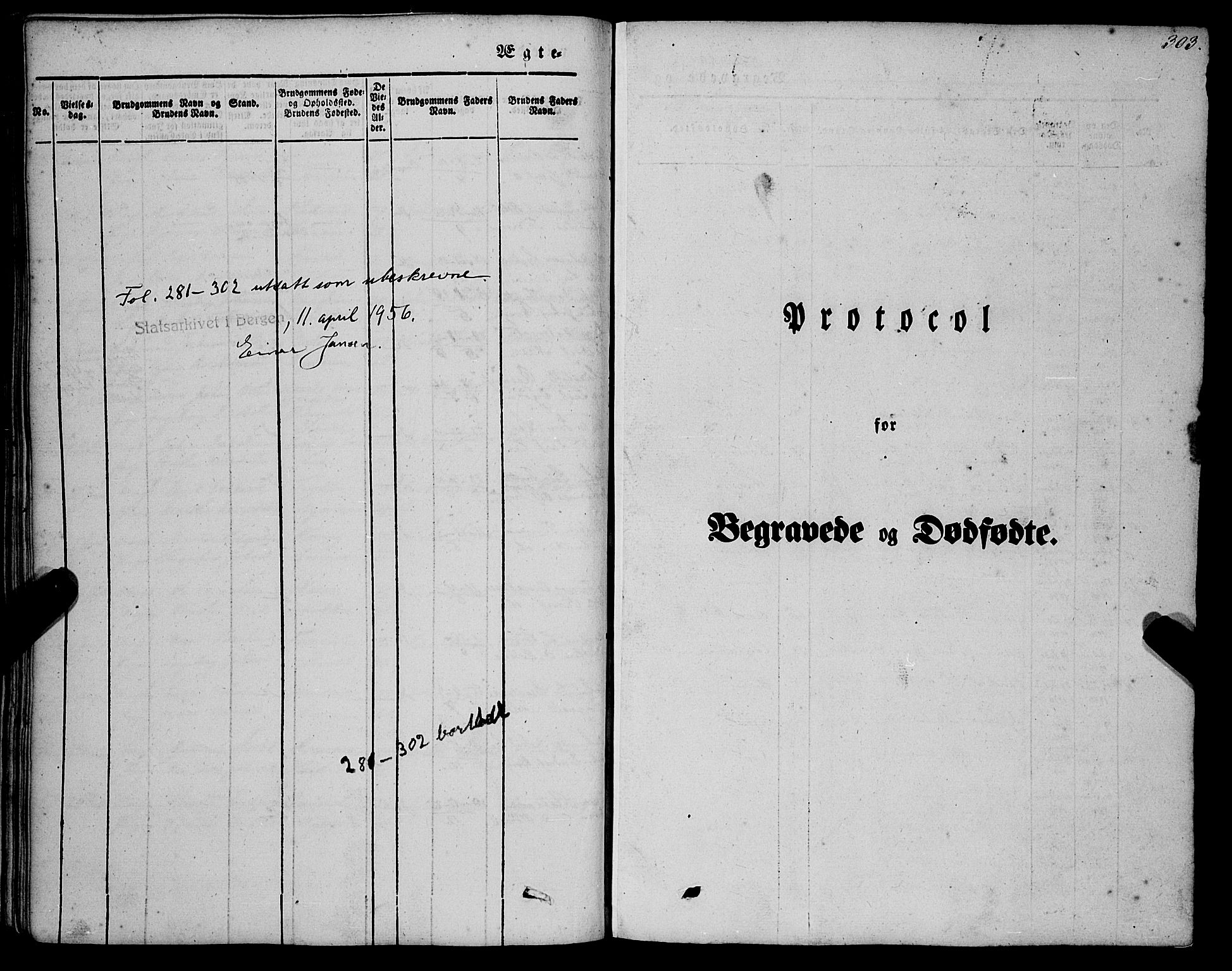 Vik sokneprestembete, AV/SAB-A-81501/H/Haa/Haaa/L0008: Parish register (official) no. A 8, 1846-1865, p. 303