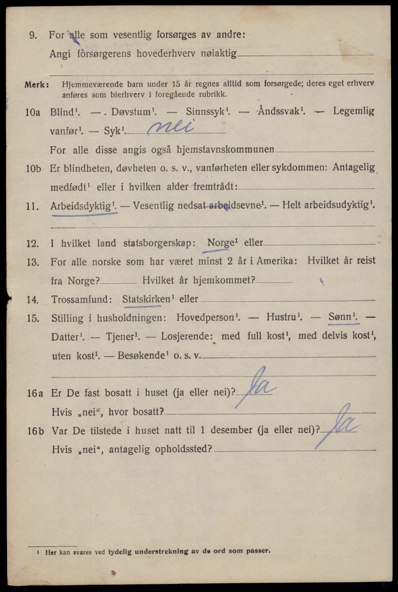 SAT, 1920 census for Trondheim, 1920, p. 61047