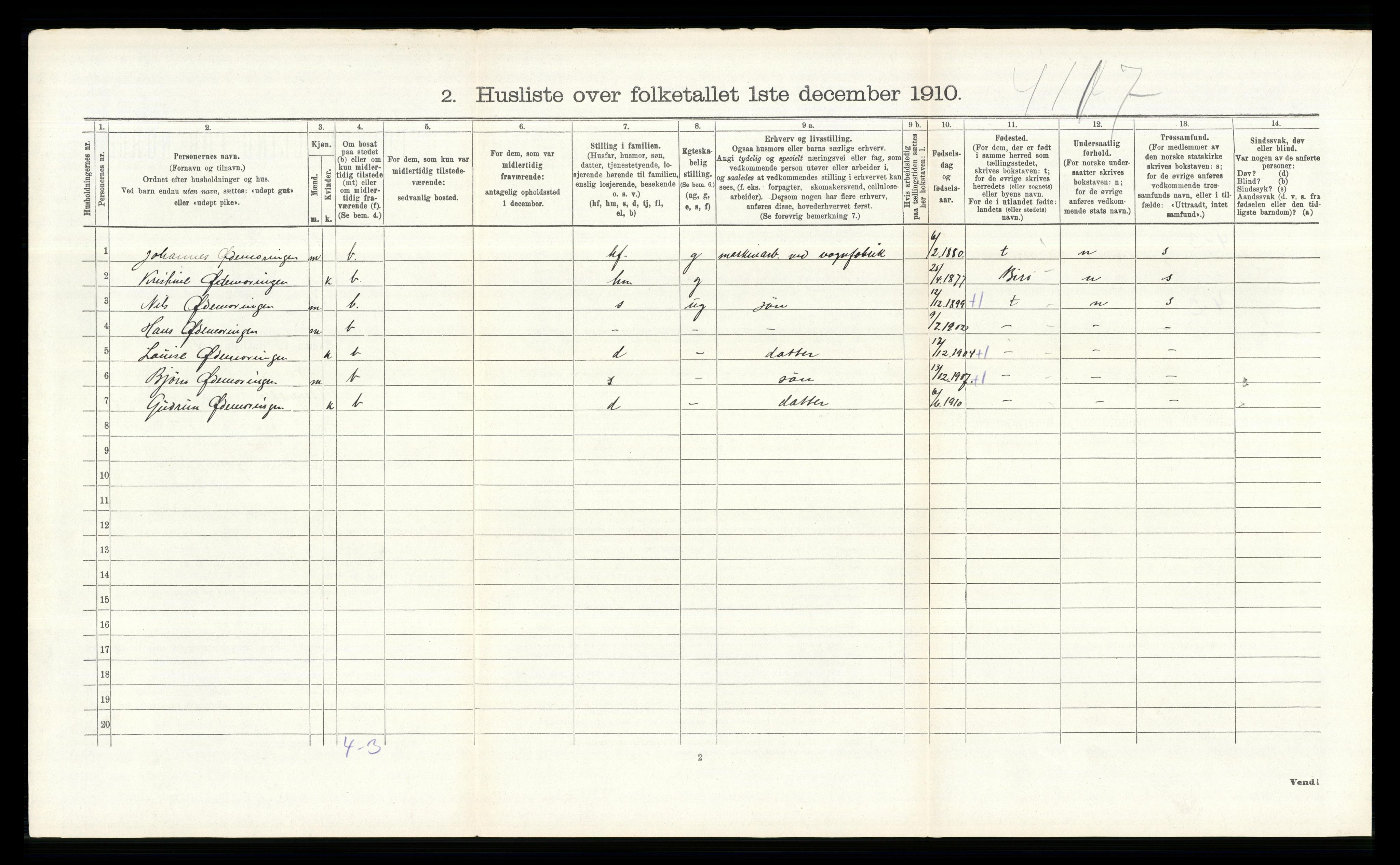 RA, 1910 census for Ringsaker, 1910, p. 1088