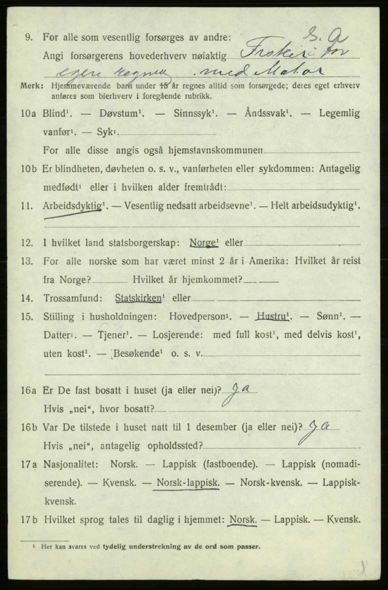 SATØ, 1920 census for , 1920, p. 523