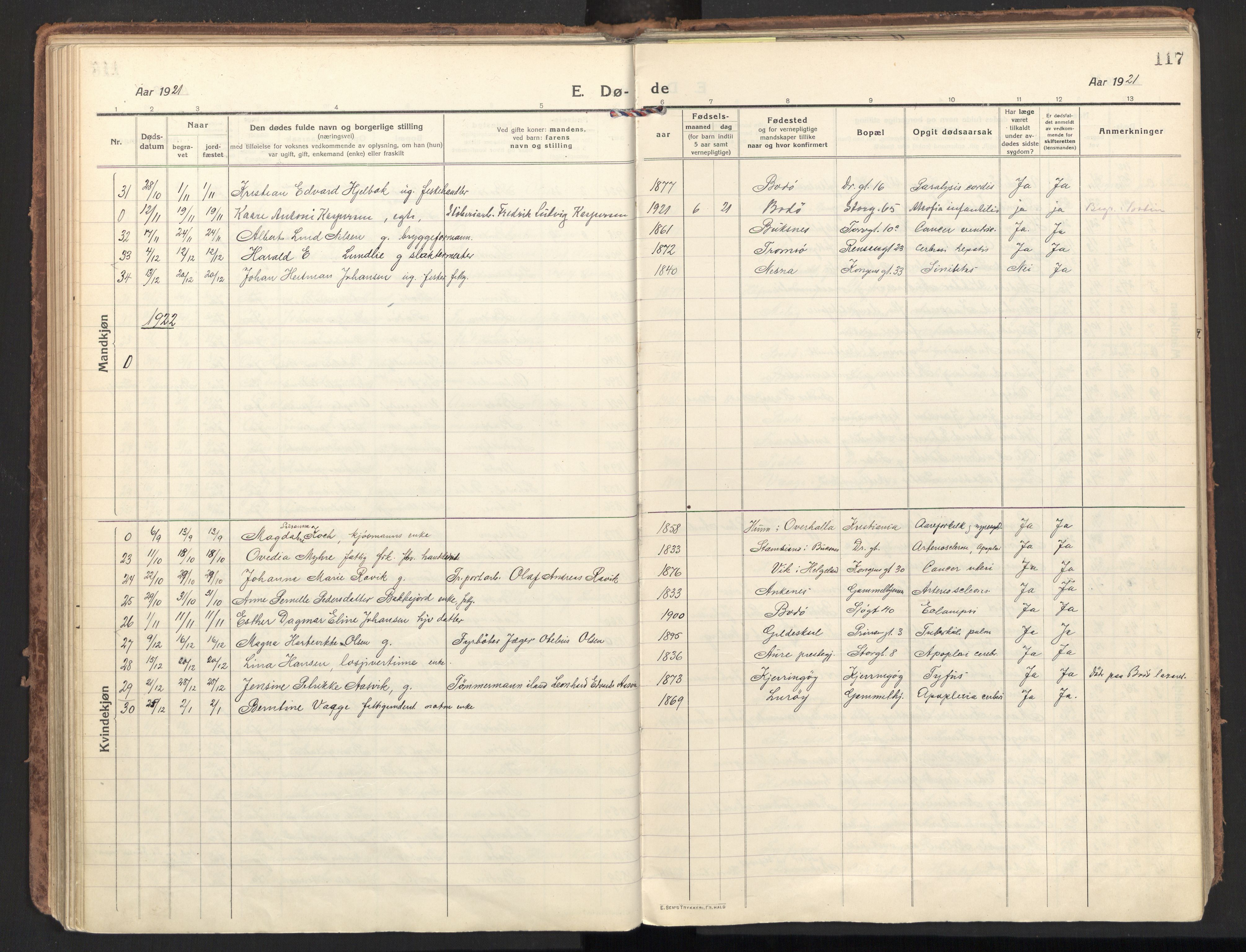 Ministerialprotokoller, klokkerbøker og fødselsregistre - Nordland, SAT/A-1459/801/L0018: Parish register (official) no. 801A18, 1916-1930, p. 117