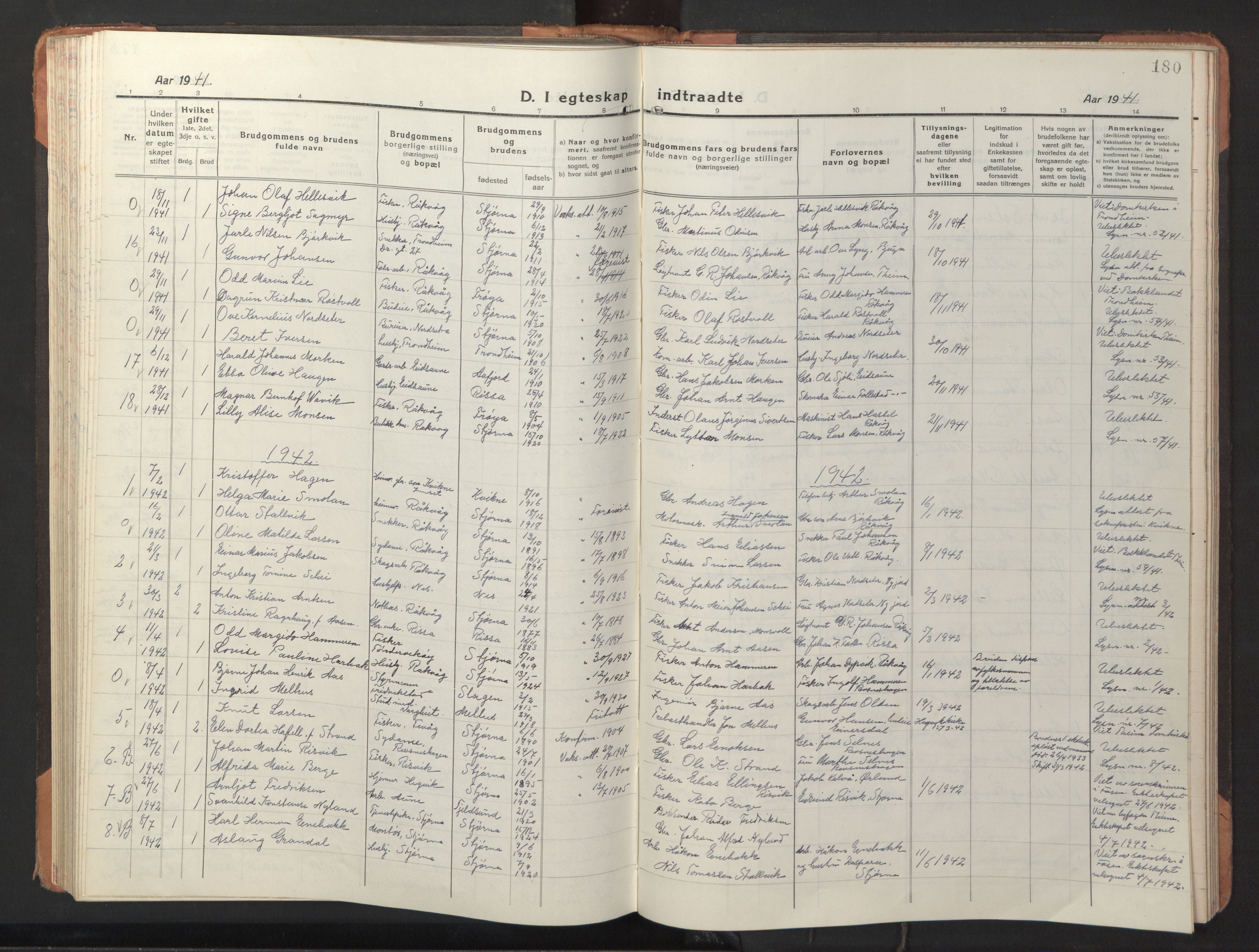 Ministerialprotokoller, klokkerbøker og fødselsregistre - Sør-Trøndelag, SAT/A-1456/653/L0658: Parish register (copy) no. 653C02, 1919-1947, p. 180