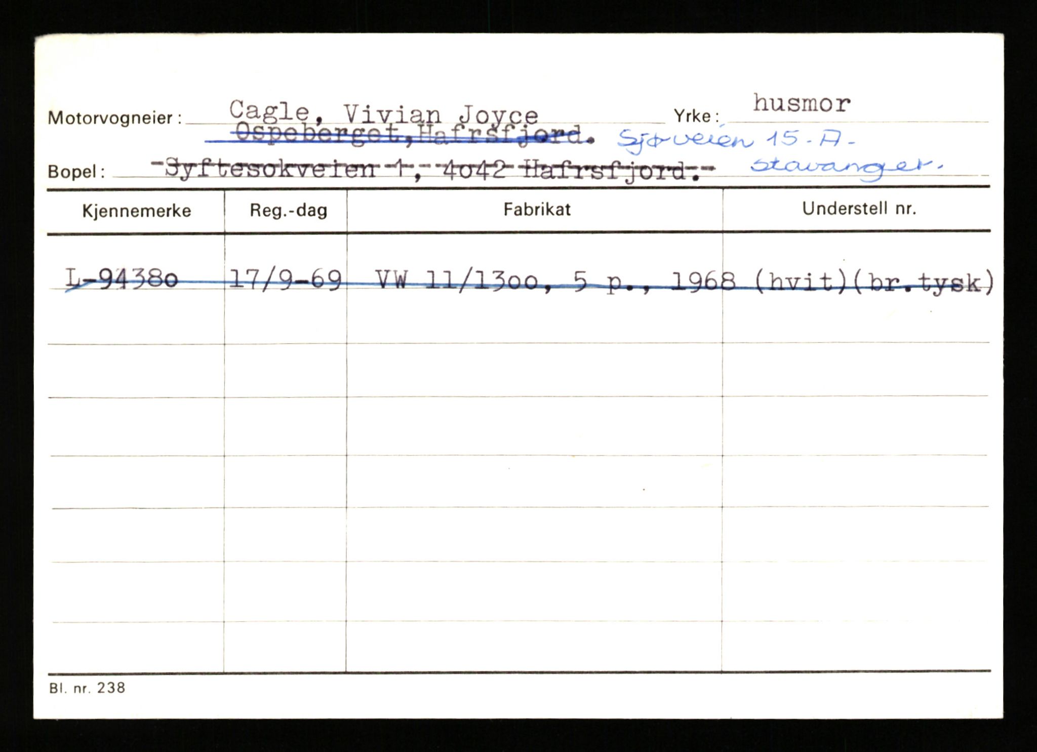 Stavanger trafikkstasjon, AV/SAST-A-101942/0/H/L0005: Bue - Dahlstrøm, 1930-1971, p. 2103