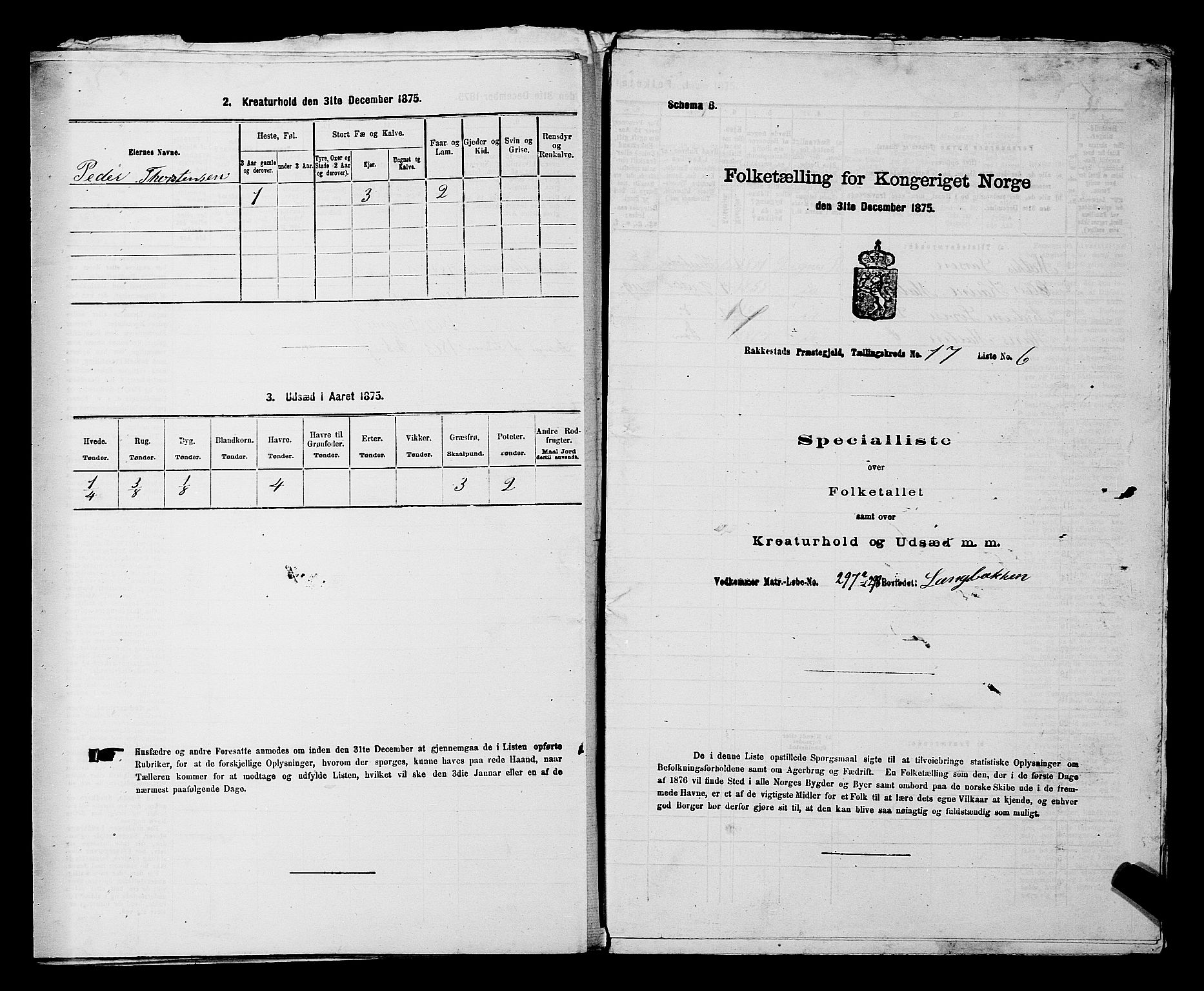 RA, 1875 census for 0128P Rakkestad, 1875, p. 1852