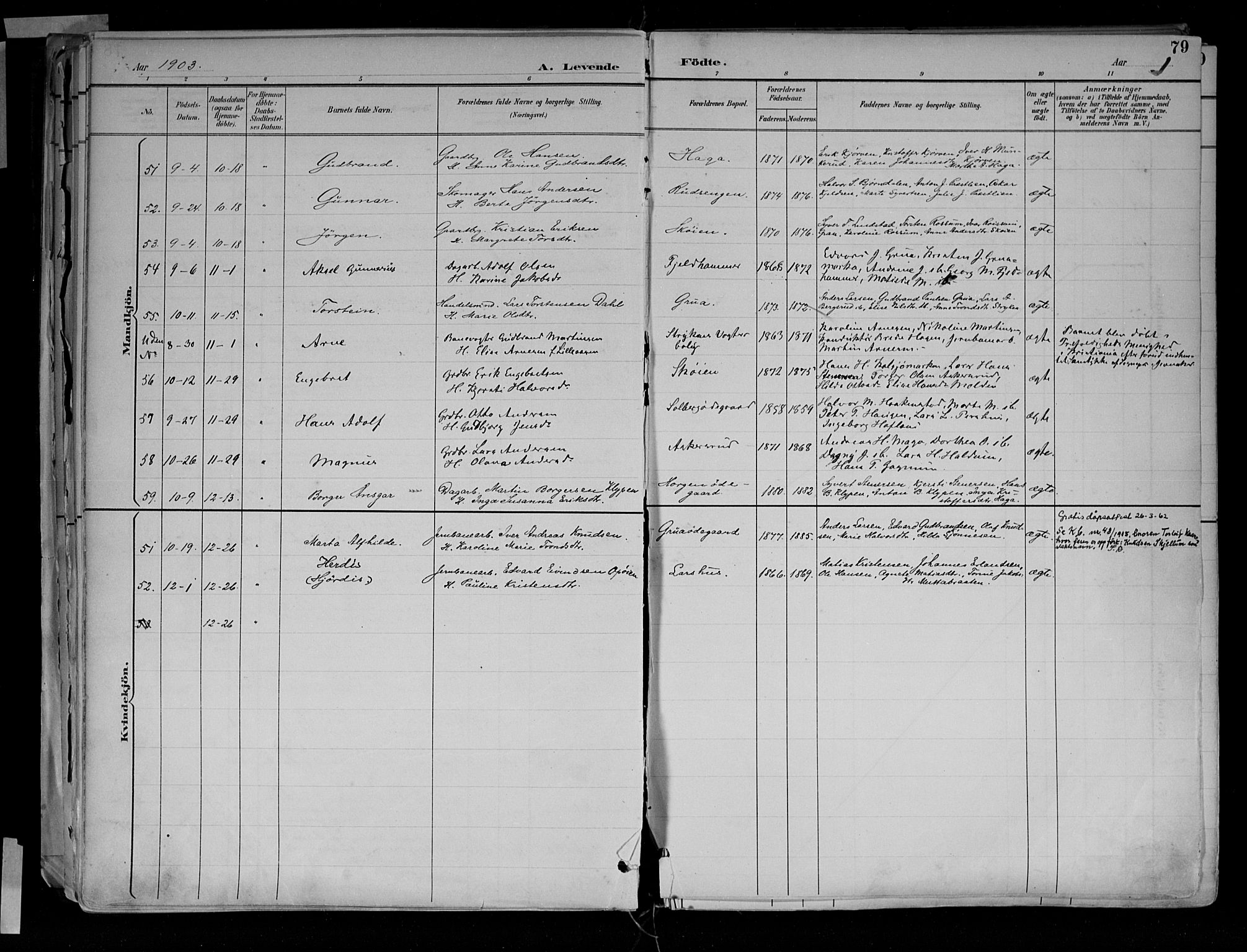 Jevnaker prestekontor, AV/SAH-PREST-116/H/Ha/Haa/L0010: Parish register (official) no. 10, 1891-1906, p. 79