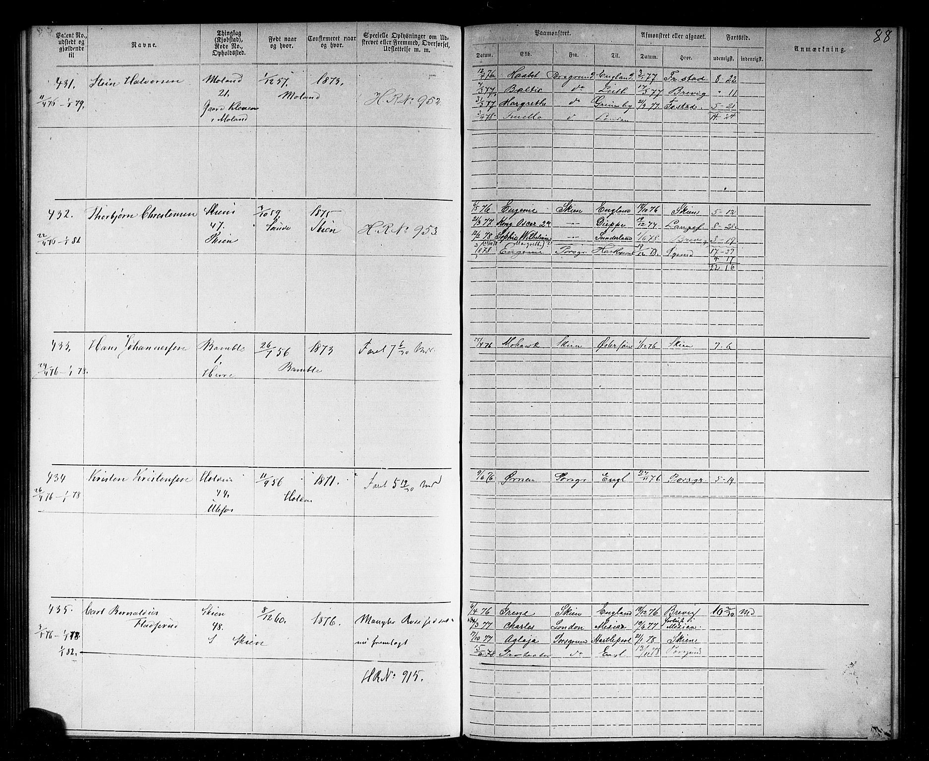 Skien innrulleringskontor, AV/SAKO-A-832/F/Fc/L0002: Annotasjonsrulle, 1868-1879, p. 89