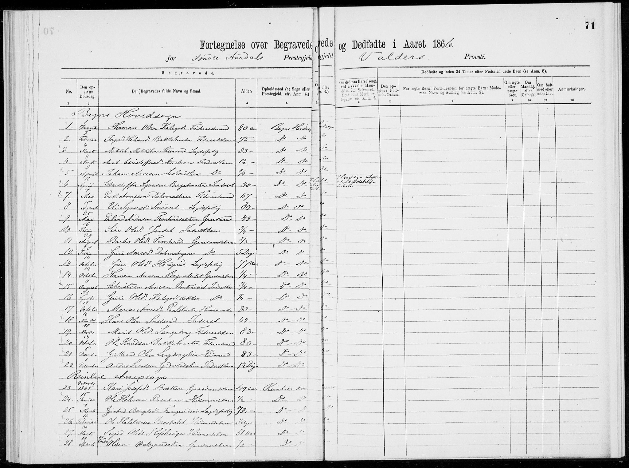 Sør-Aurdal prestekontor, AV/SAH-PREST-128/H/Ha/Haa/L0000: Parish register (official), 1866-1872, p. 71