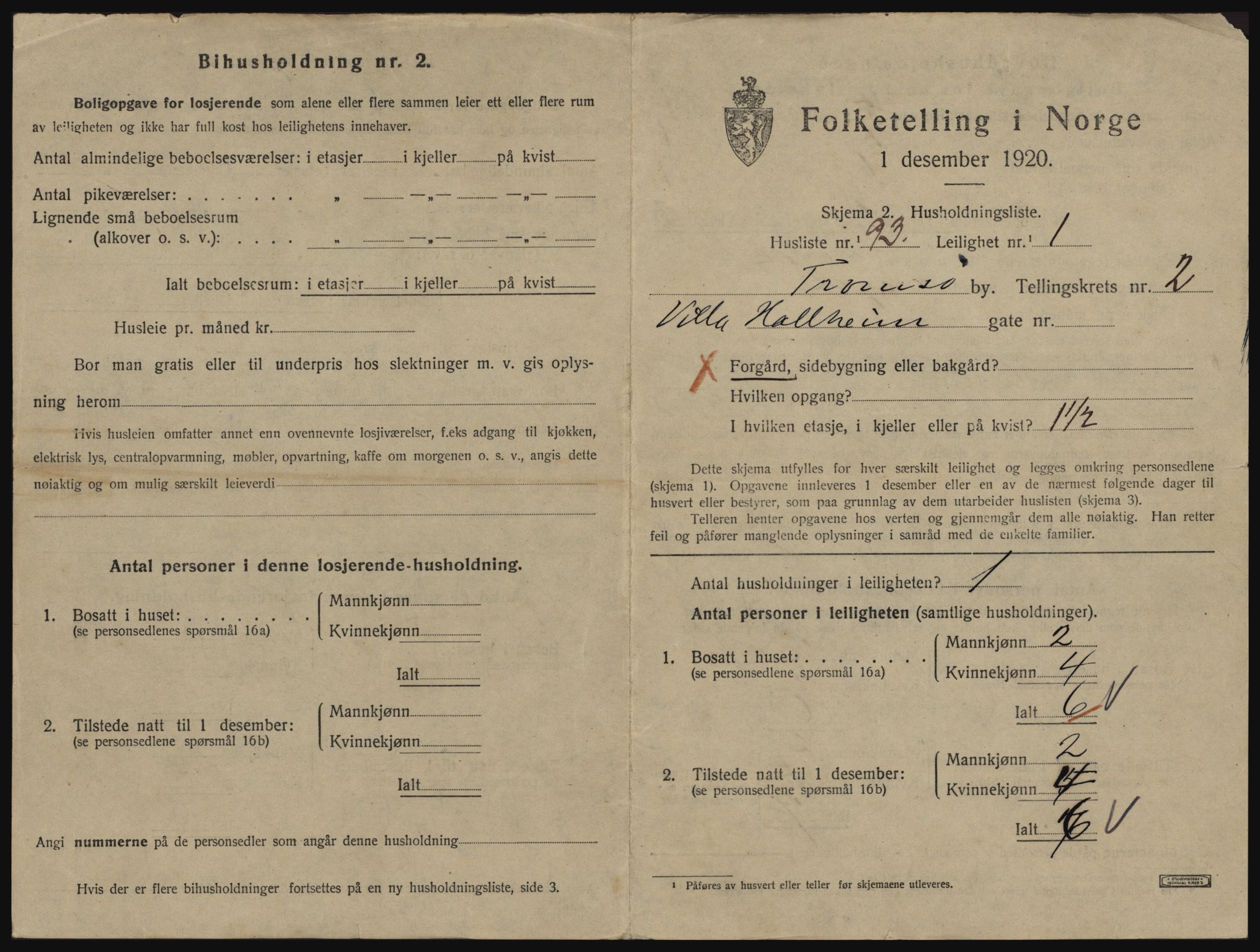 SATØ, 1920 census for Tromsø, 1920, p. 3111