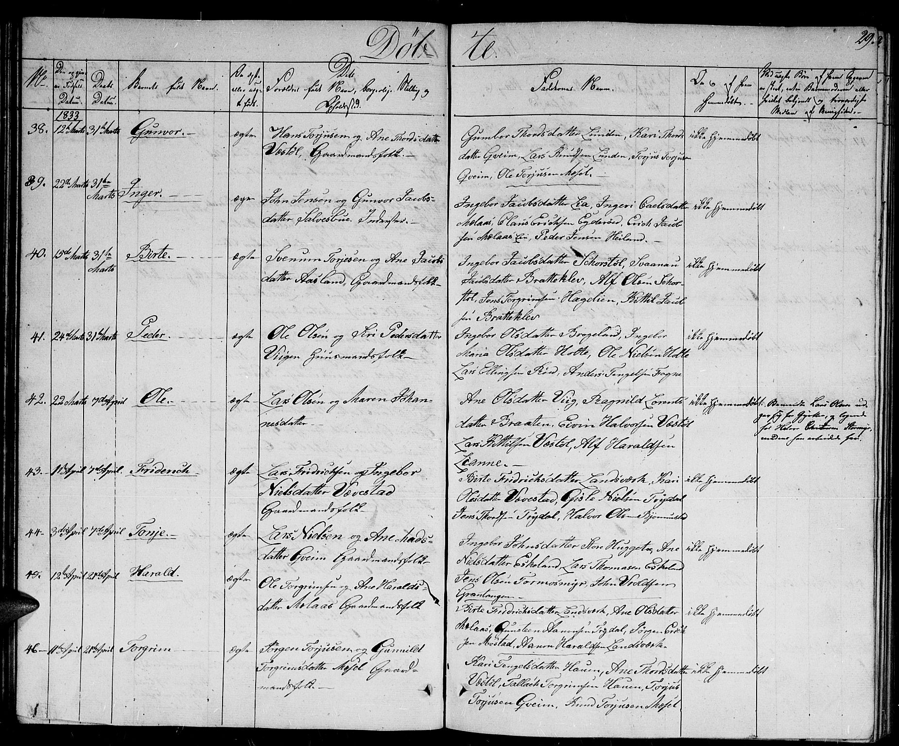 Gjerstad sokneprestkontor, AV/SAK-1111-0014/F/Fb/Fba/L0003: Parish register (copy) no. B 3, 1829-1844, p. 29