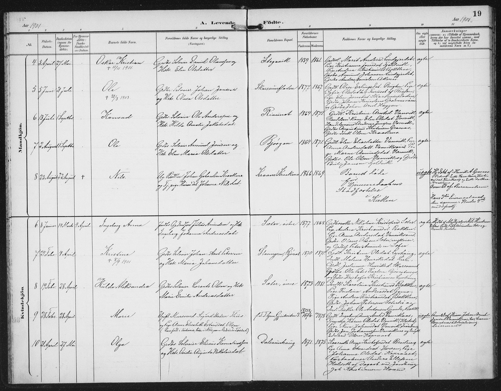 Ministerialprotokoller, klokkerbøker og fødselsregistre - Nord-Trøndelag, SAT/A-1458/702/L0024: Parish register (official) no. 702A02, 1898-1914, p. 19