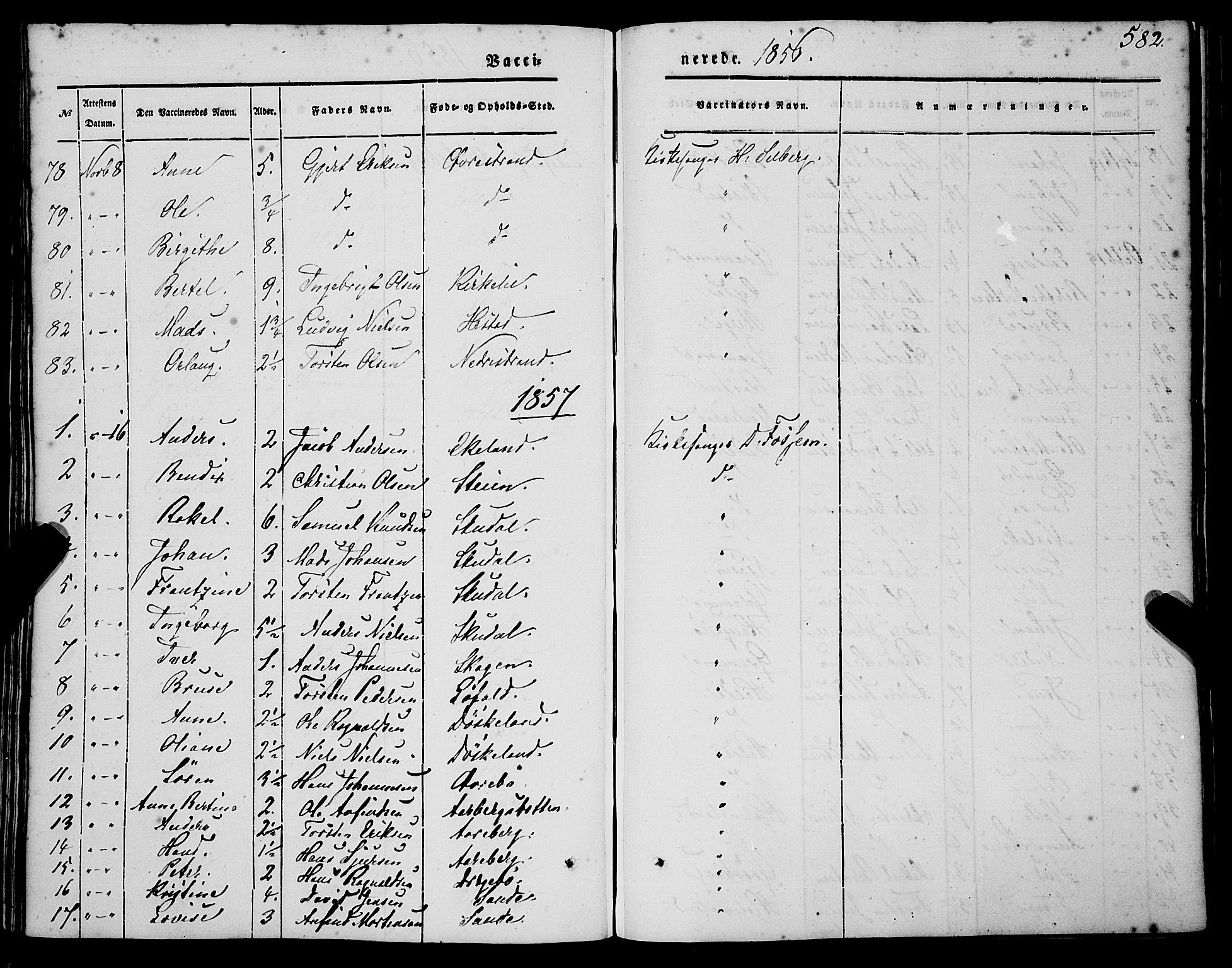 Gaular sokneprestembete, SAB/A-80001/H/Haa: Parish register (official) no. A 4II, 1841-1859, p. 582