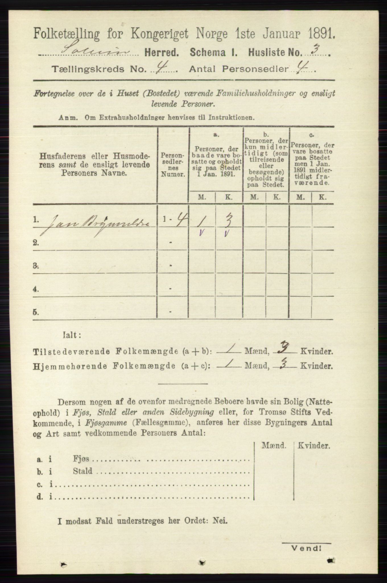 RA, 1891 census for 0818 Solum, 1891, p. 590