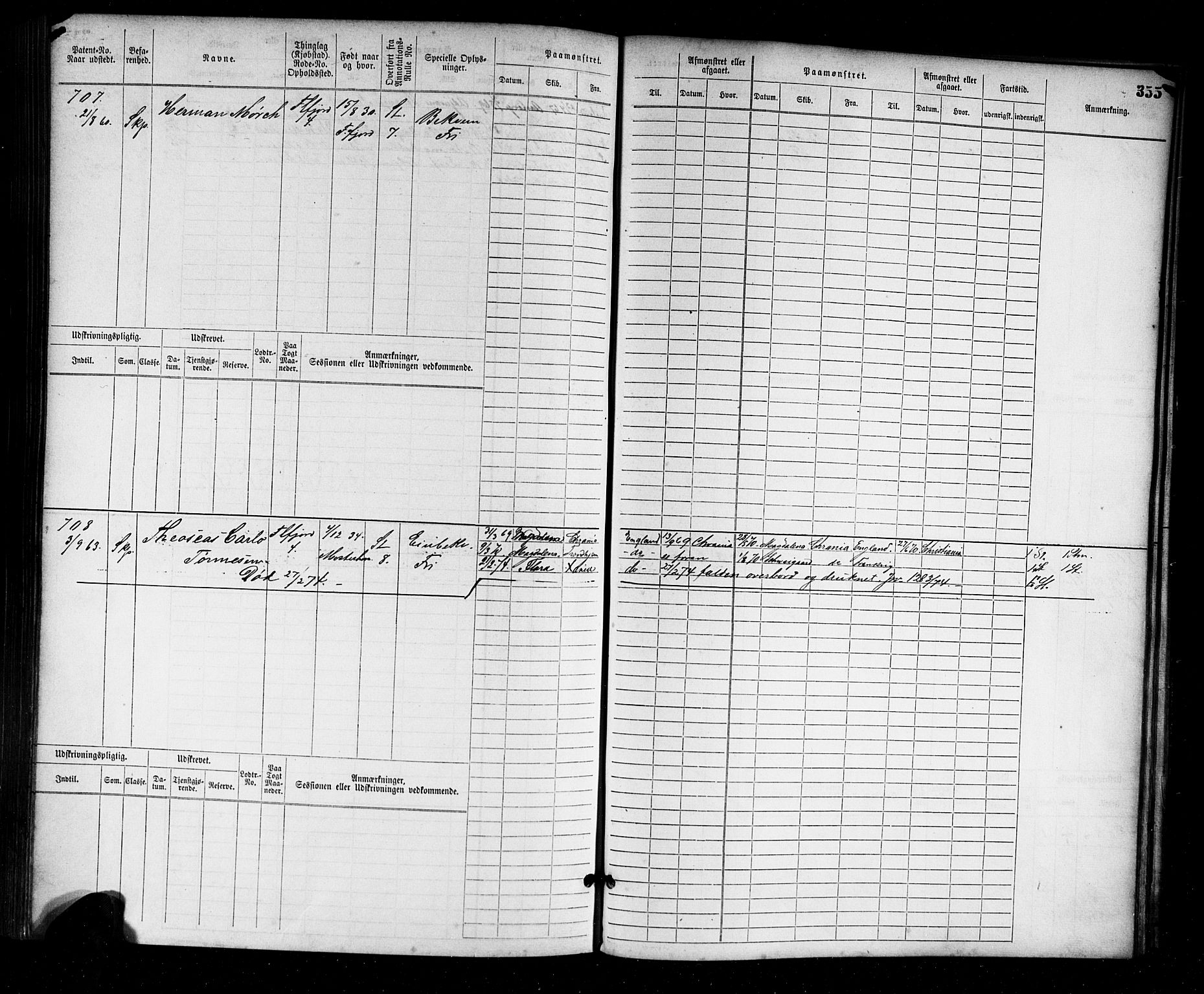 Flekkefjord mønstringskrets, AV/SAK-2031-0018/F/Fb/L0001: Hovedrulle nr 1-764, N-4, 1868-1900, p. 360