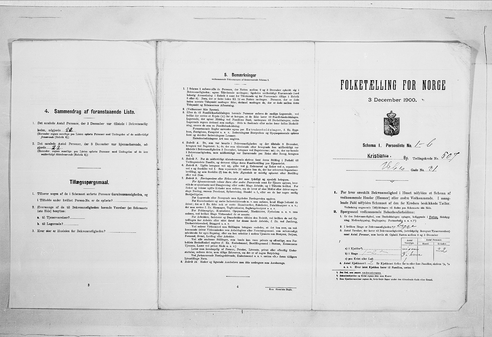 SAO, 1900 census for Kristiania, 1900, p. 112706